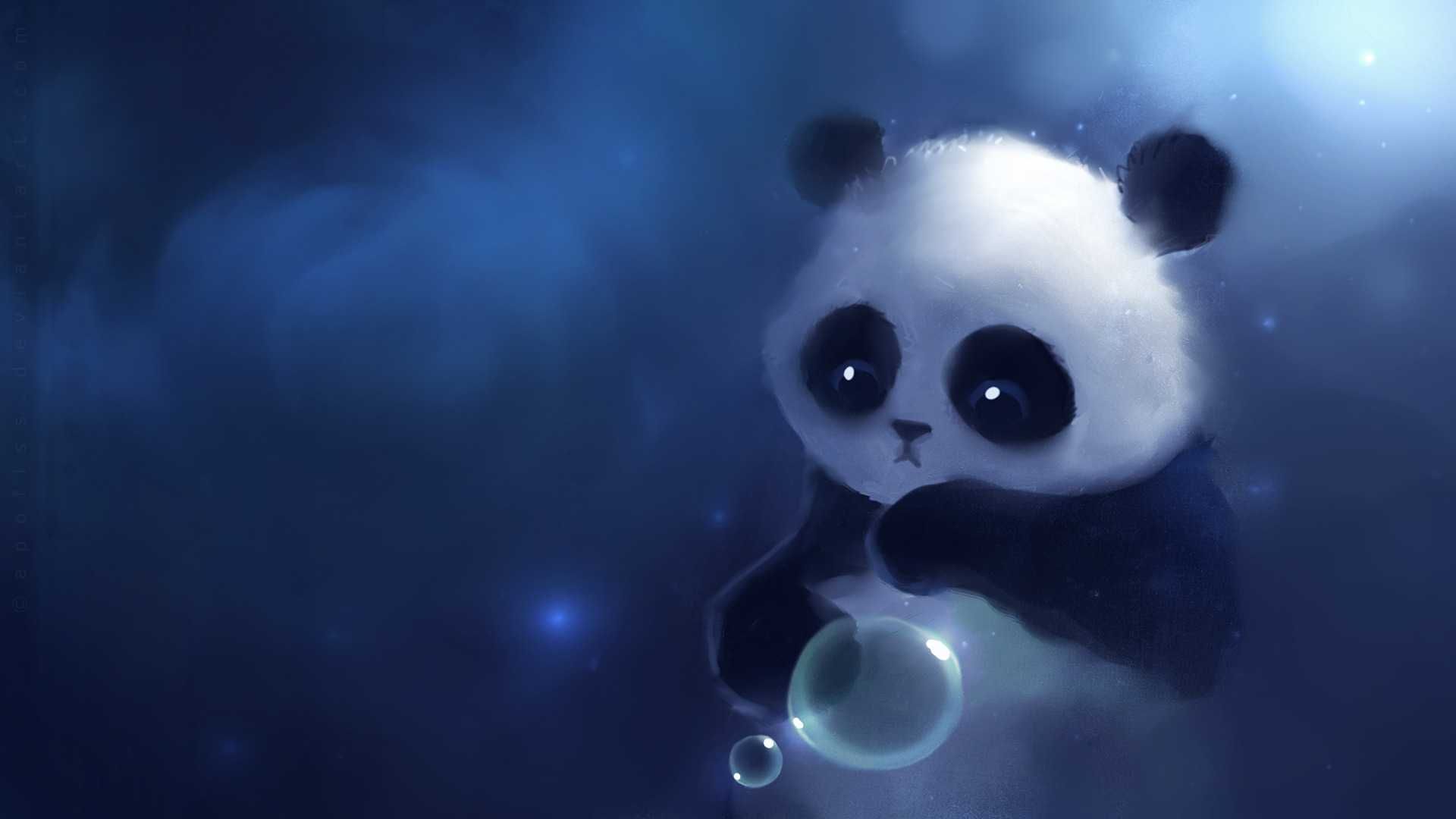 Panda anime occhi grandi blu, 1920x1080 1080p, Desktop