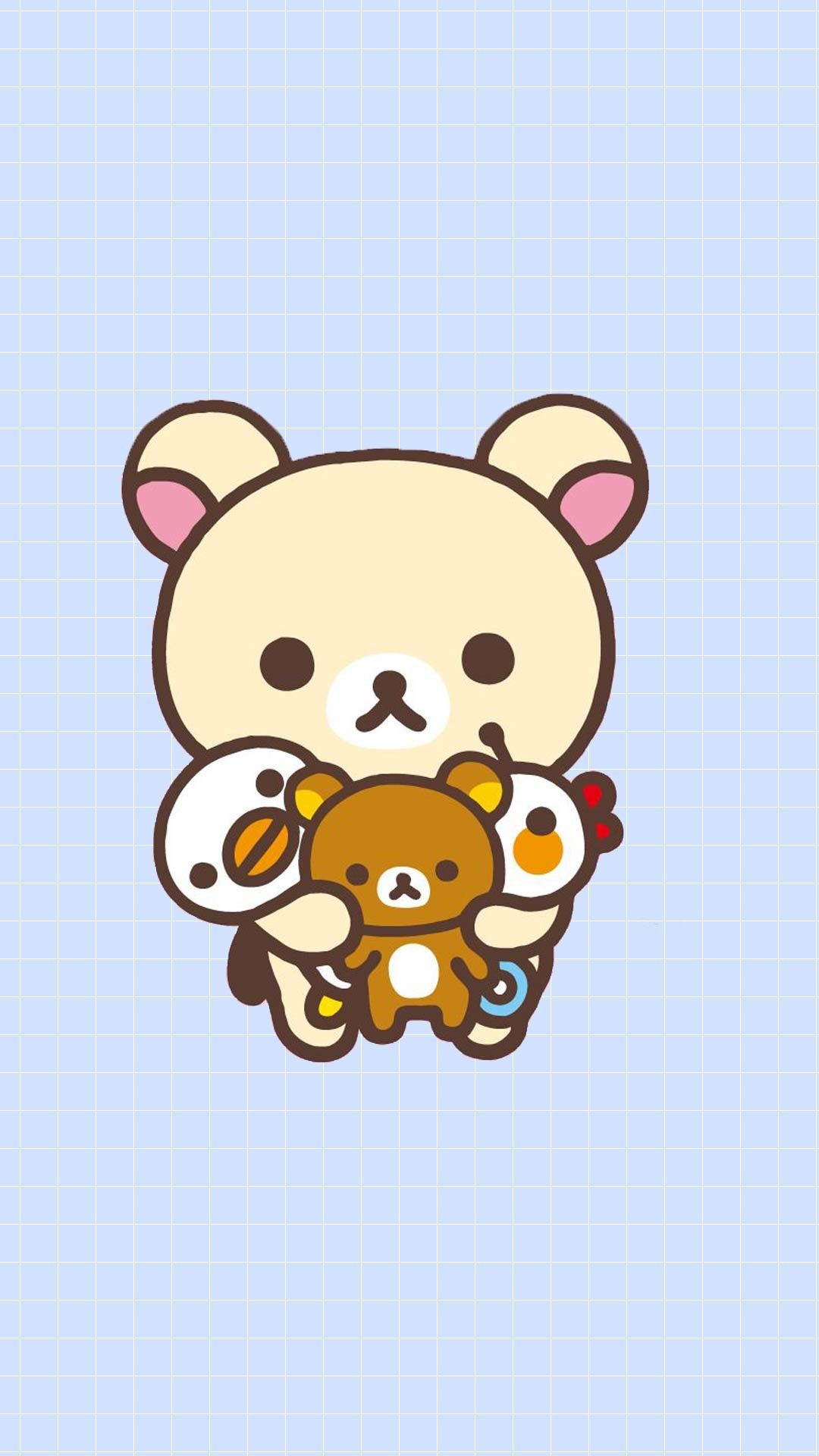 Rilakkuma con amici kawaii, 1080x1920 Full HD Verticale, iPhone Pro
