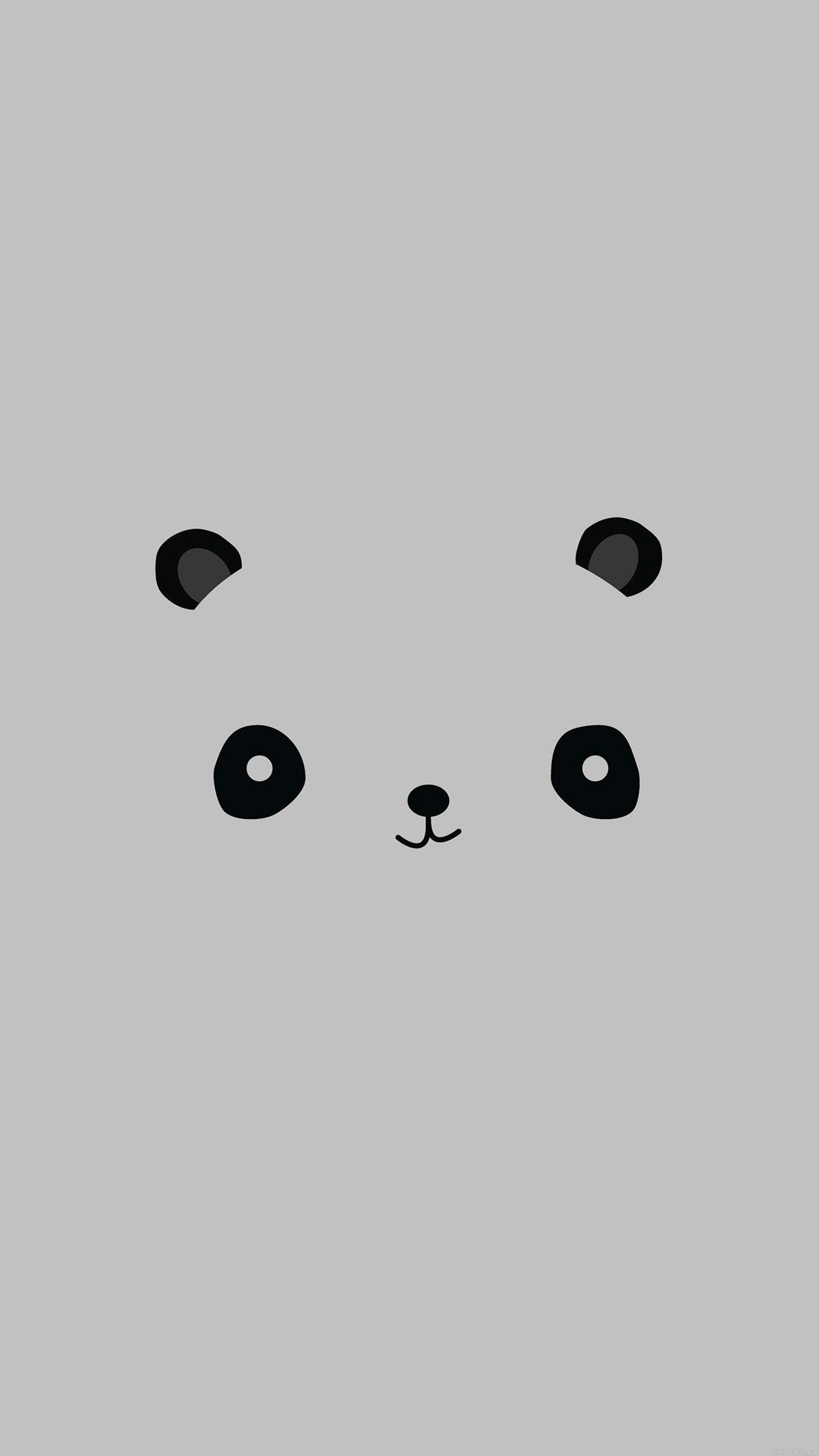 Panda minimal illustrazione grigio, 1242x2208 Verticale, iPhone Air