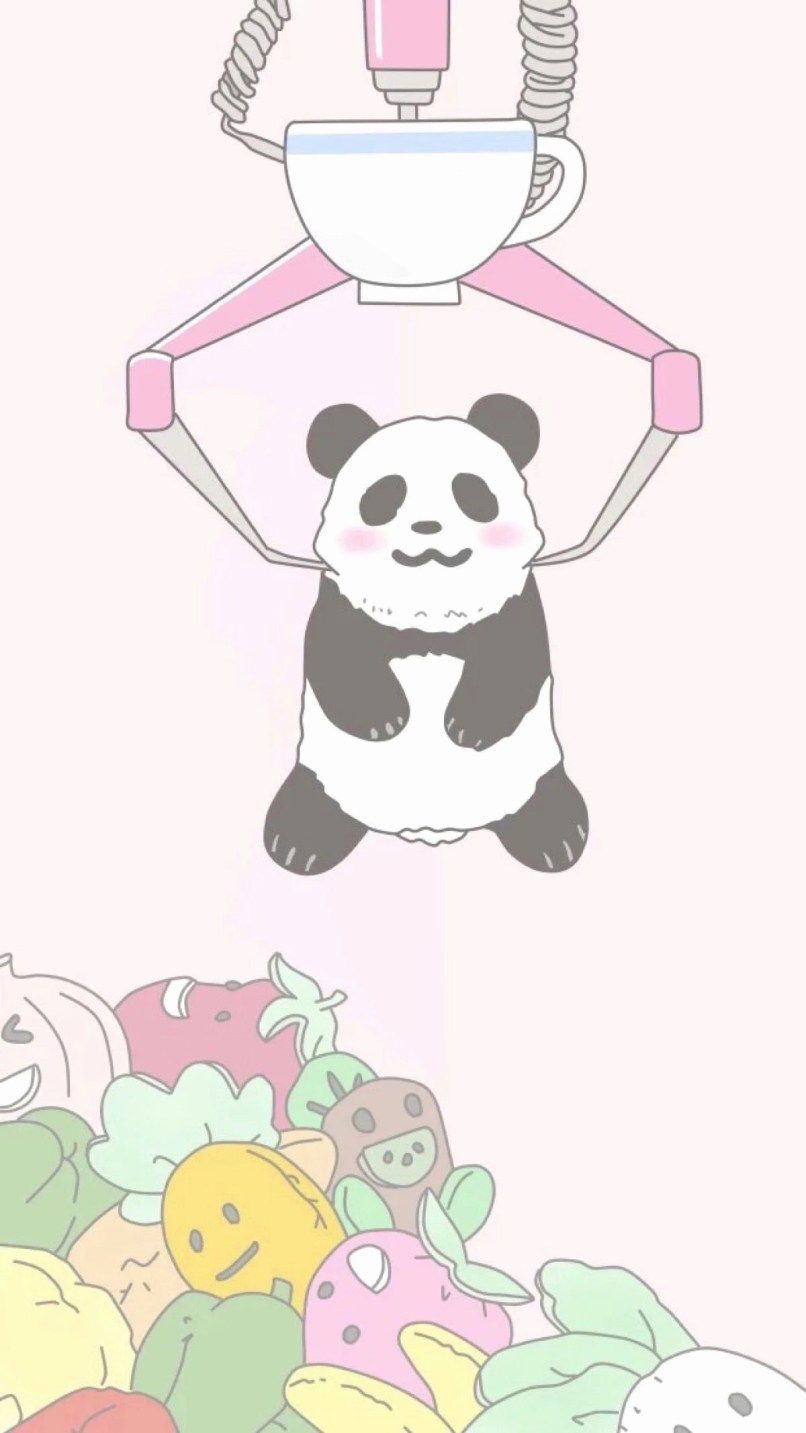 Panda kawaii con cuoricino, 736x1377 Full HD Verticale, iPhone