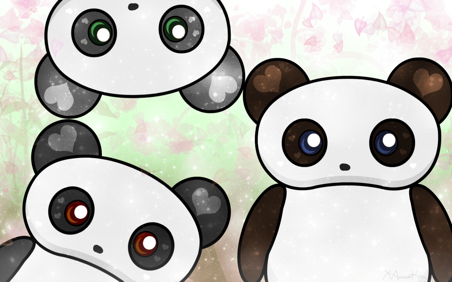 Panda kawaii bianco nero, 1080x1920 Verticale, Samsung Galaxy