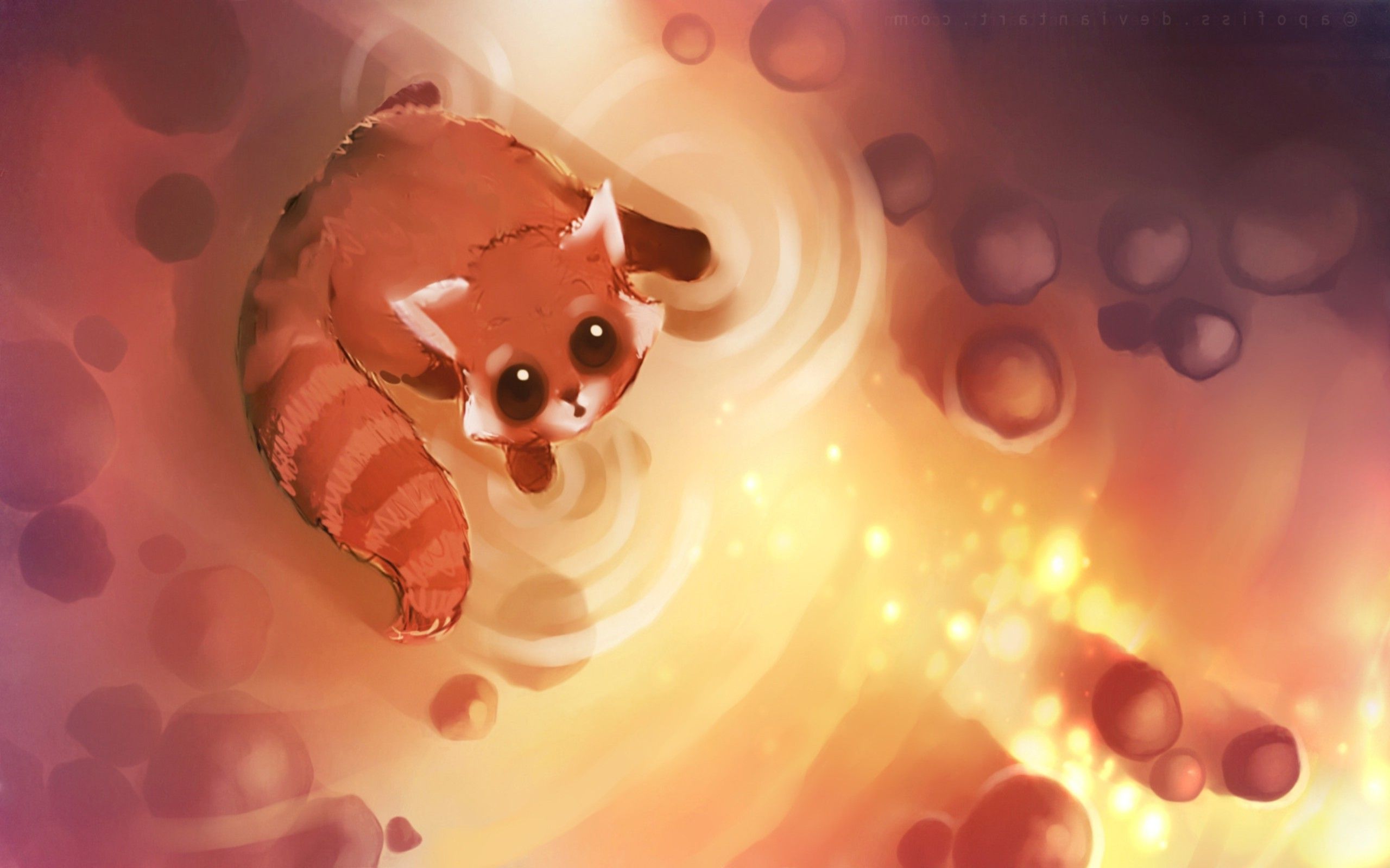 Panda rosso stile anime, 2560x1600 2K, PC