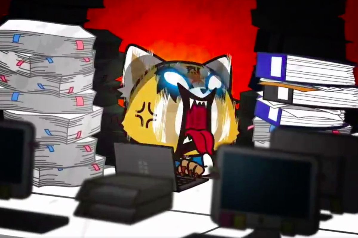 Retsuko panda rosso arrabbiata, 1472x819 HD, Desktop