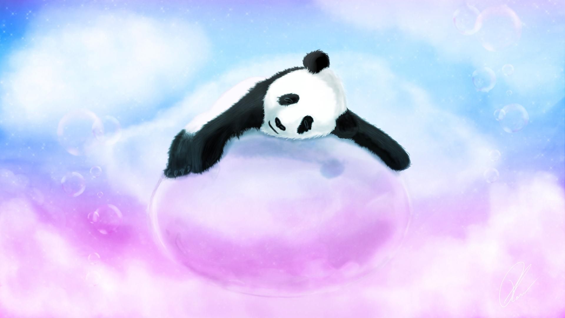Panda che dorme tra nuvole, 1920x1080 1080p, Desktop