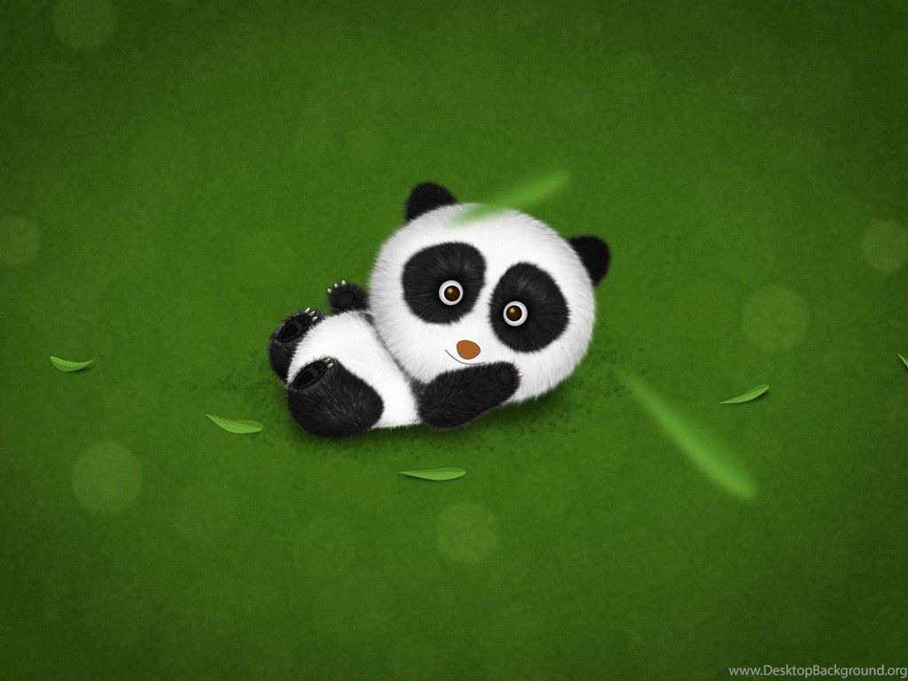 Panda cartone animato sdraiato, 1024x768 HD, iMac