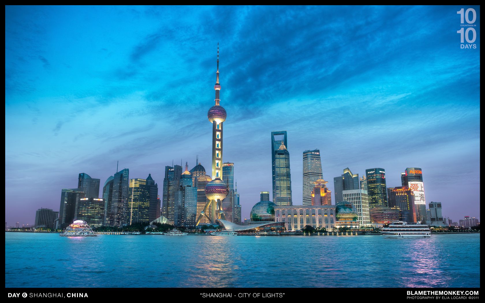 Skyline di Shanghai al crepuscolo, 1680x1050 900p, Desktop
