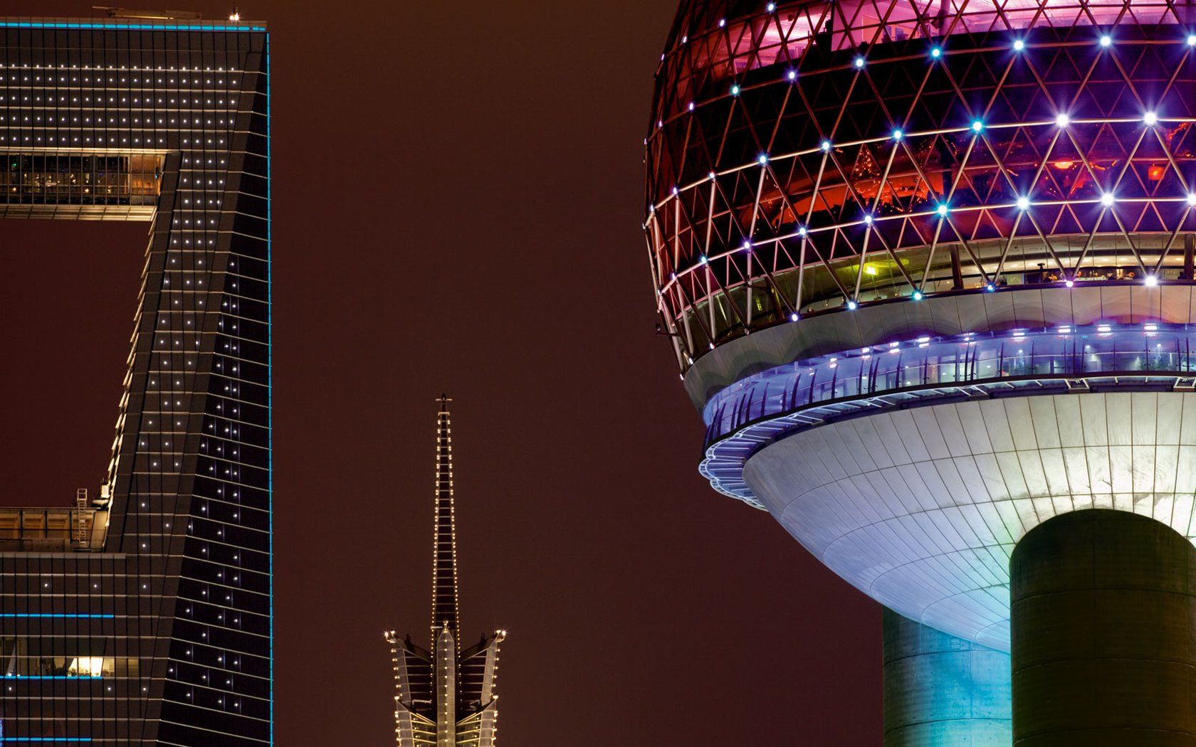 Skyline notturno di Shanghai, 1680x1050 900p, Desktop