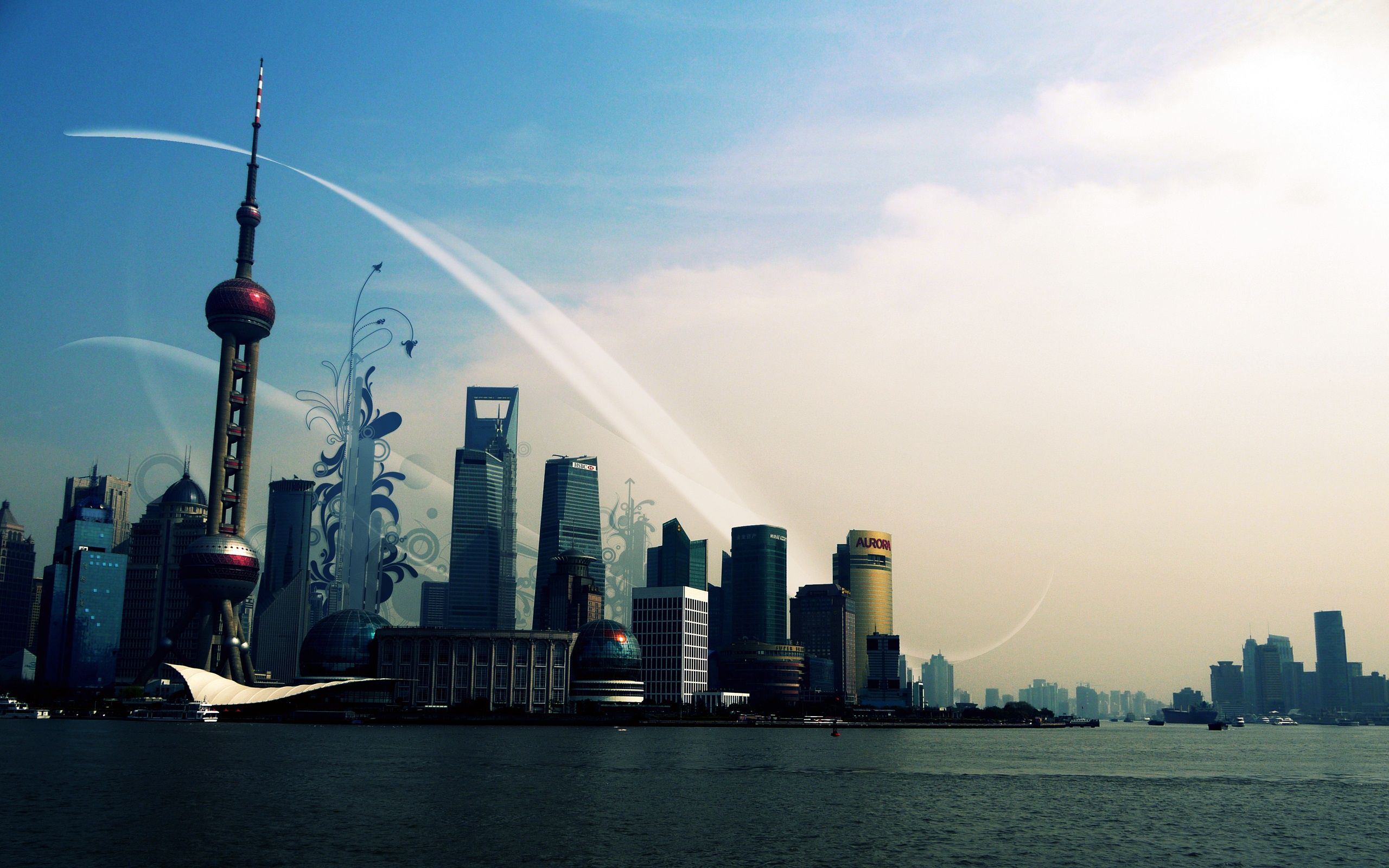 Skyline Shanghai con fiume, 2560x1600 2K, Desktop