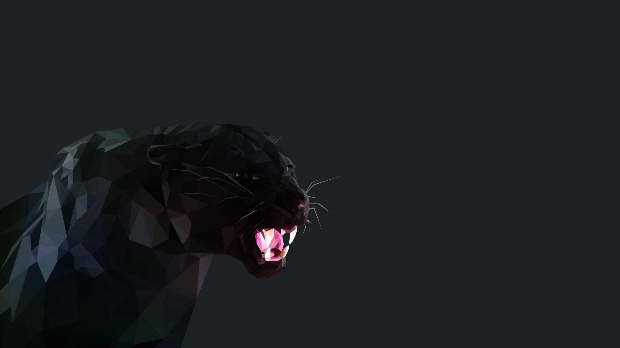 Pantera nera low poly, 2400x1350 Hi-Res, Laptop