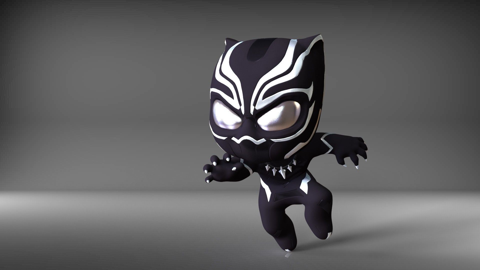 Pantera Nera stilizzata 3D, 1920x1080 Full HD, PC