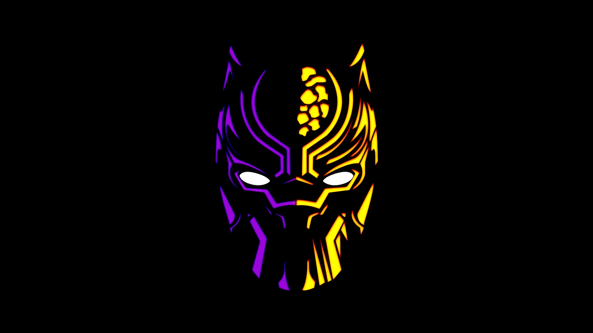Maschera Black Panther viola oro, 1920x1080 Full HD, PC Desktop