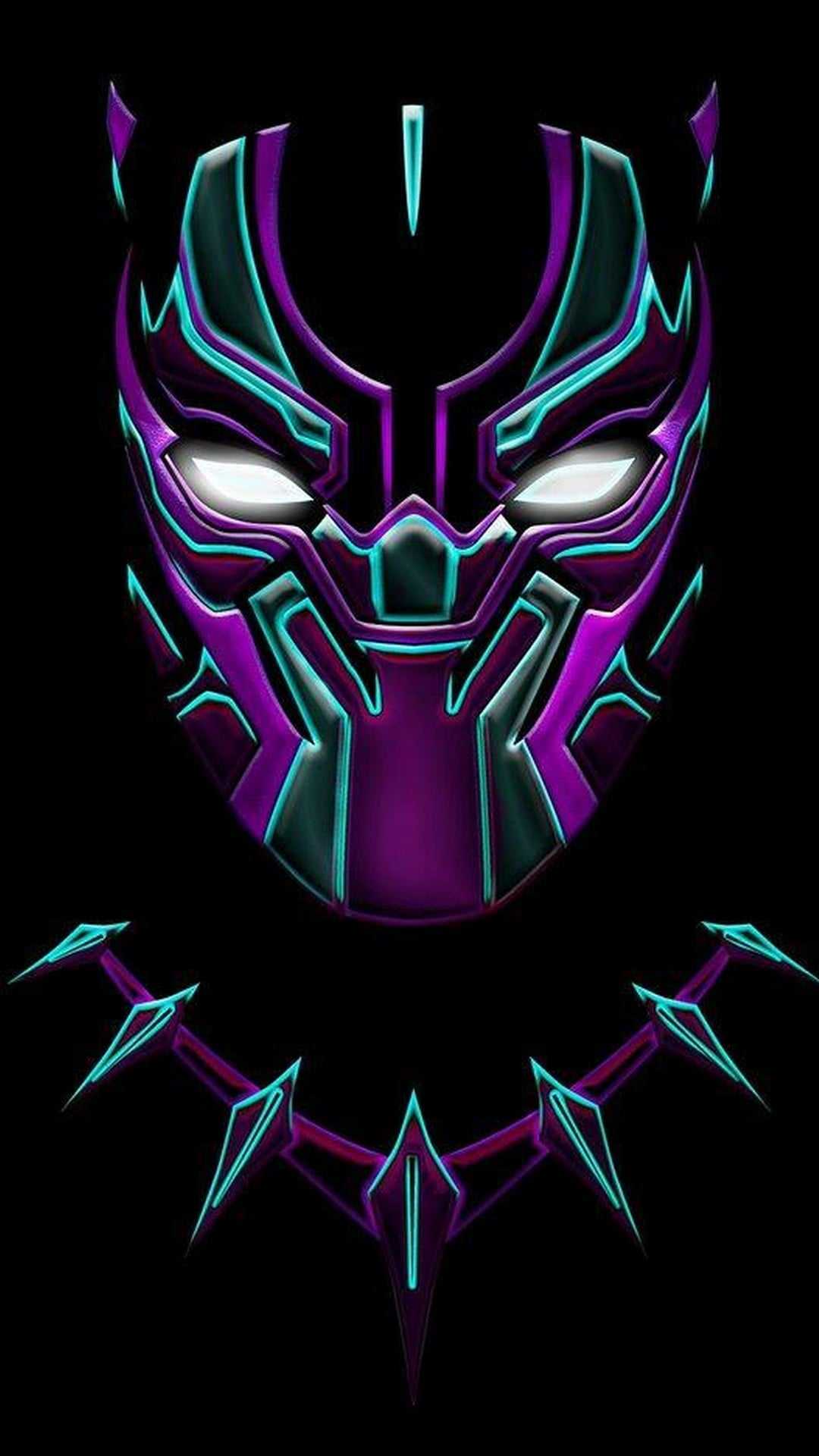 Maschera Black Panther neon, 1080x1920 Verticale, Mobile