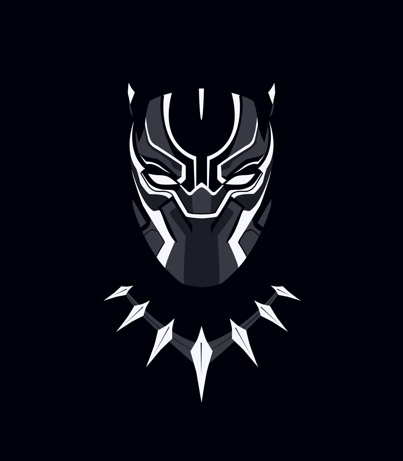 Black Panther maschera minimalista, 1400x1600 Full HD Verticale, Smartphone