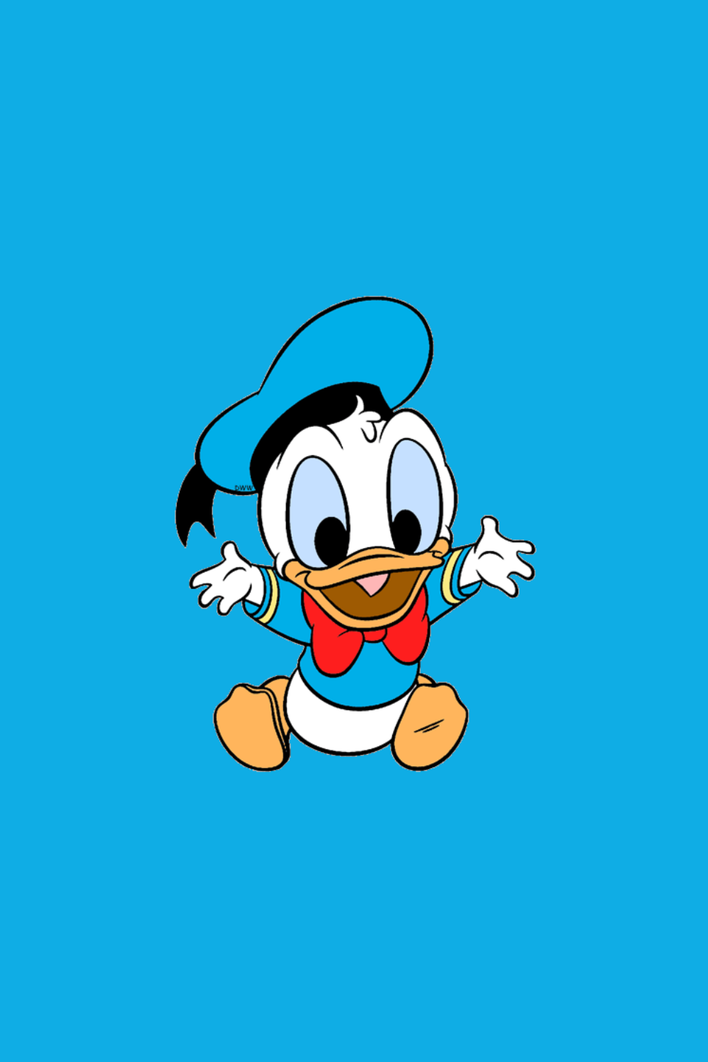 Paperino bambino sfondo azzurro, 1000x1500 Full HD Verticale, Smartphone
