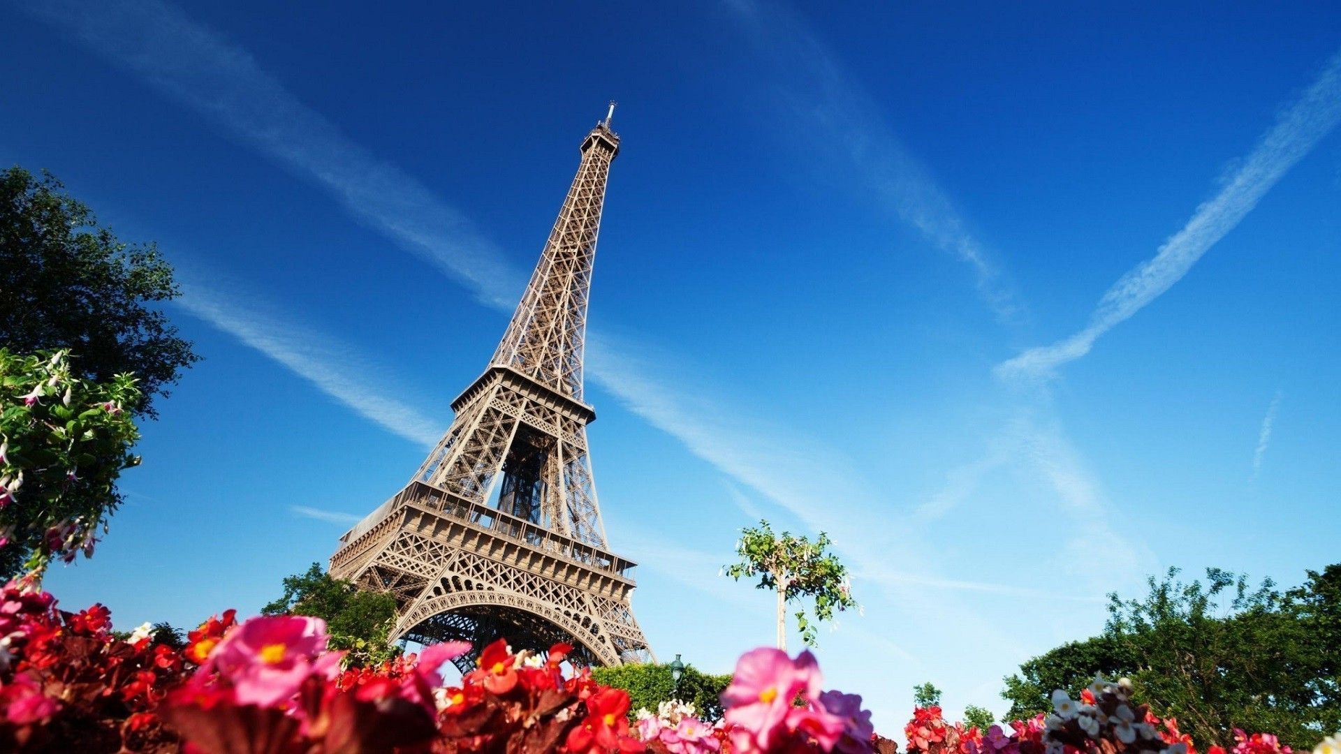 Torre Eiffel con fiori, 1920x1080 Full HD, PC Desktop
