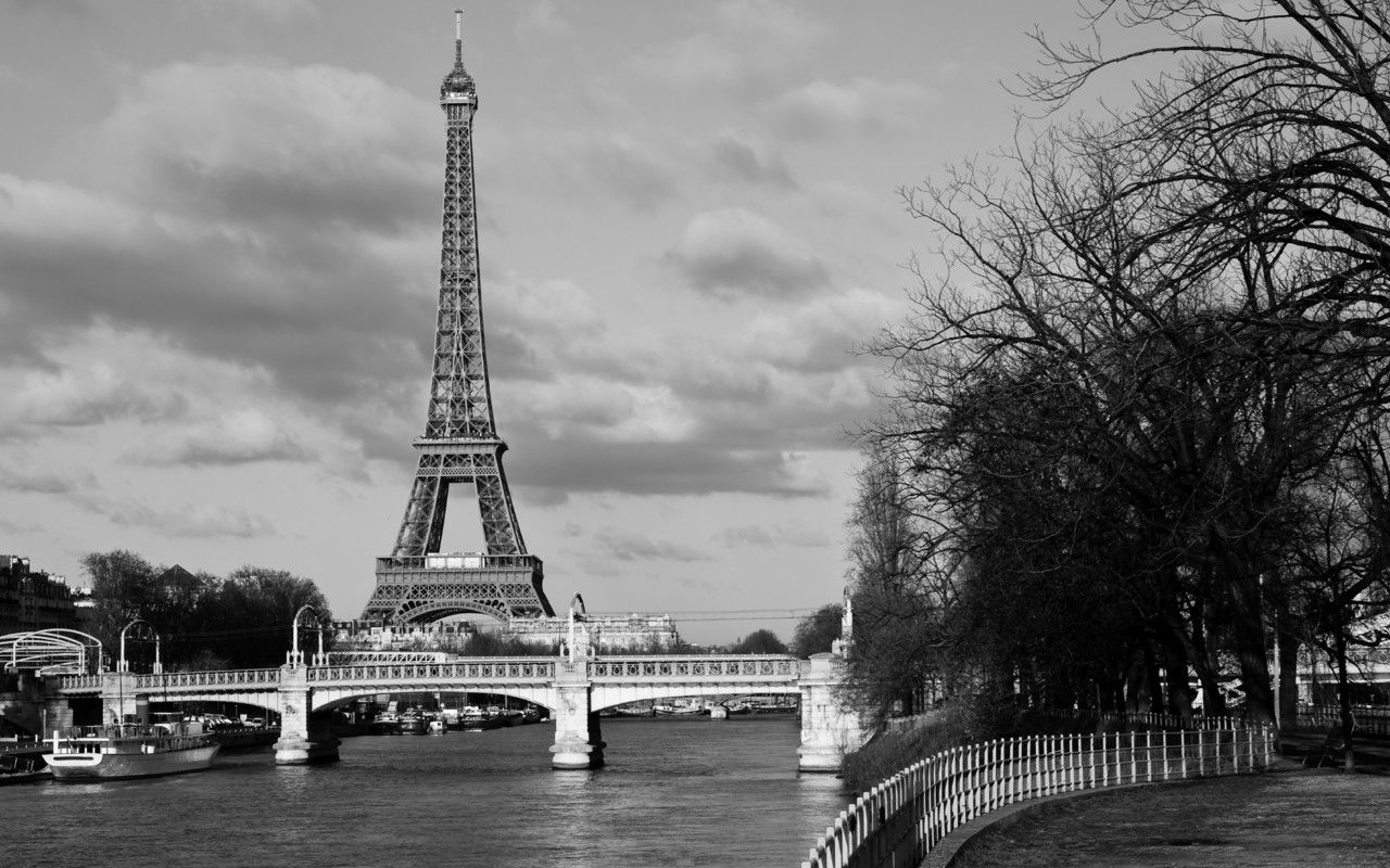 Torre Eiffel bianco e nero, 1280x800 720p, Monitor Gaming