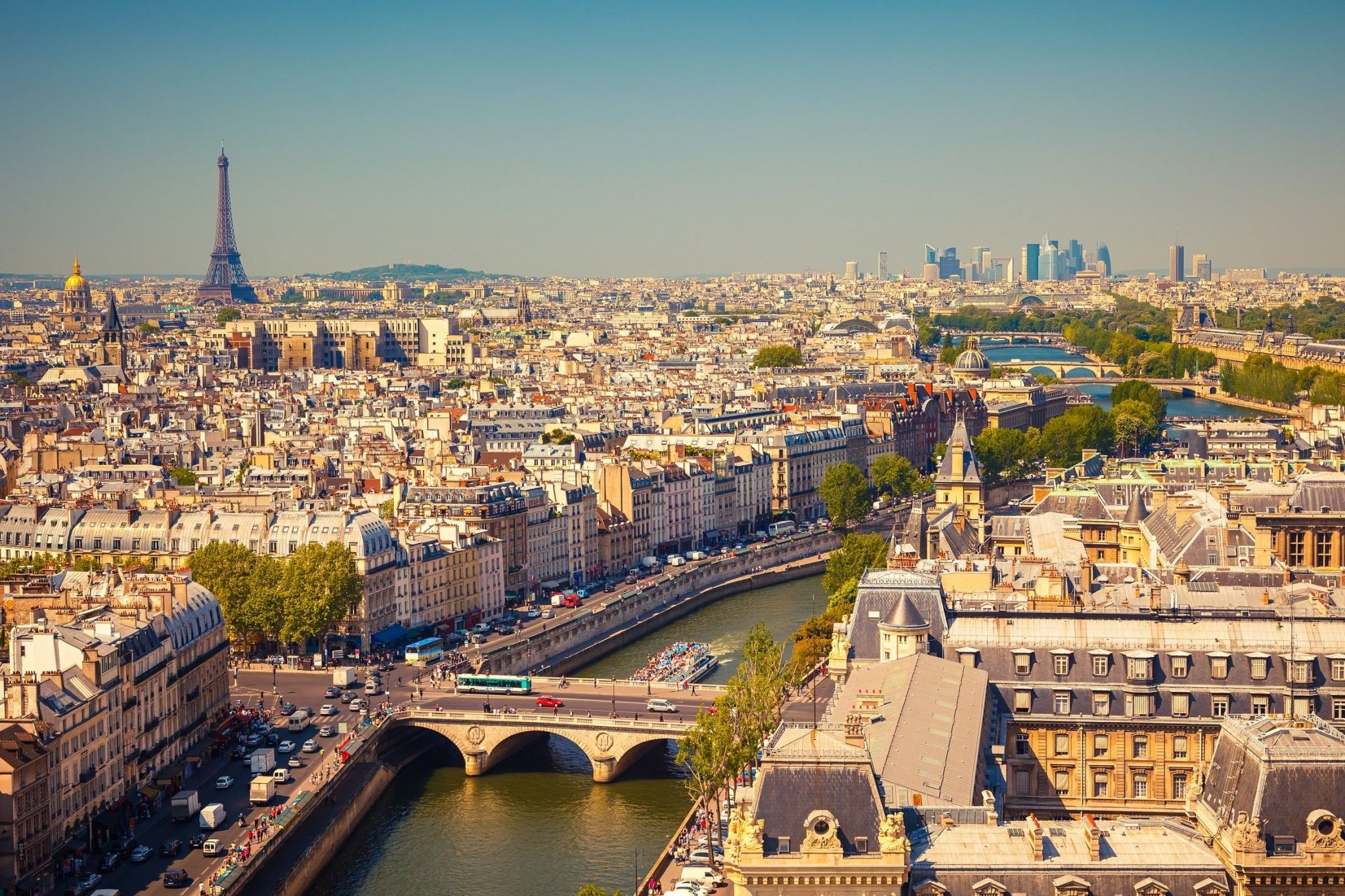 Vista panoramica Parigi Torre Eiffel, 2048x1365 alta risoluzione, Desktop