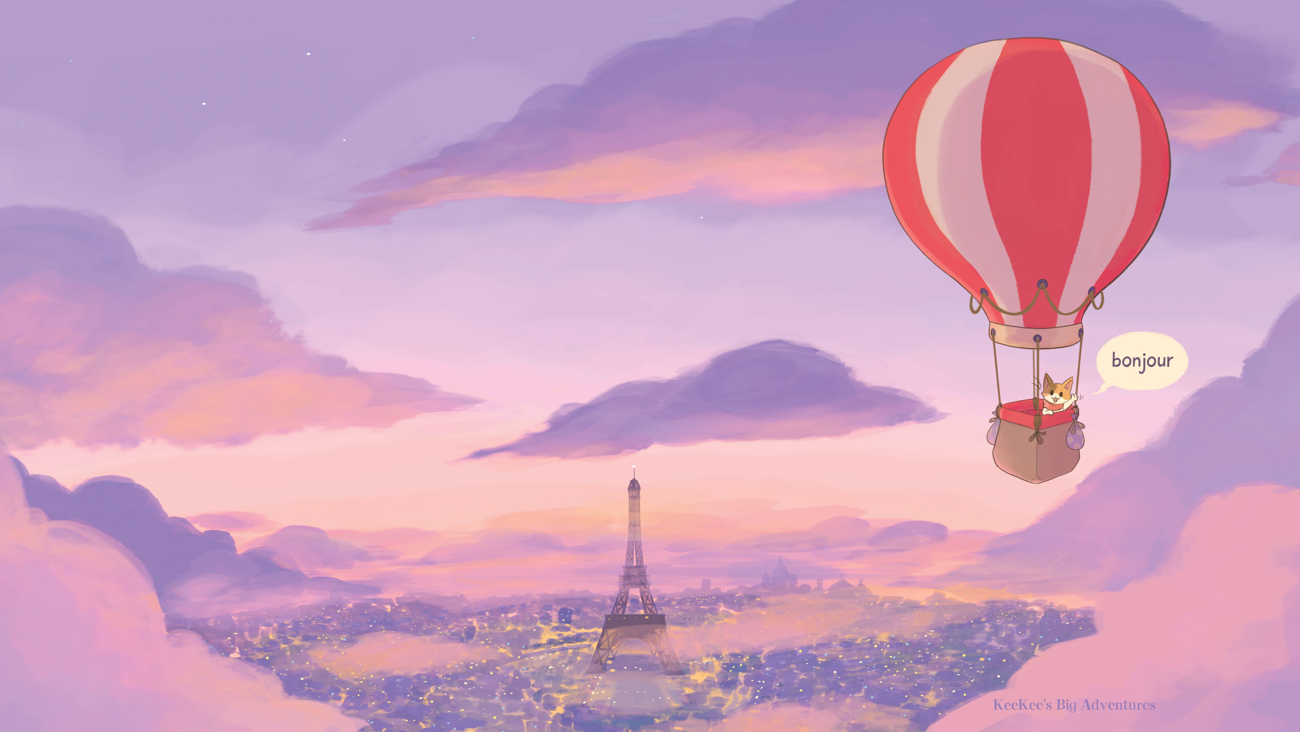 Mongolfiera Torre Eiffel Parigi, 4527x2550 UHD, Monitor Gaming