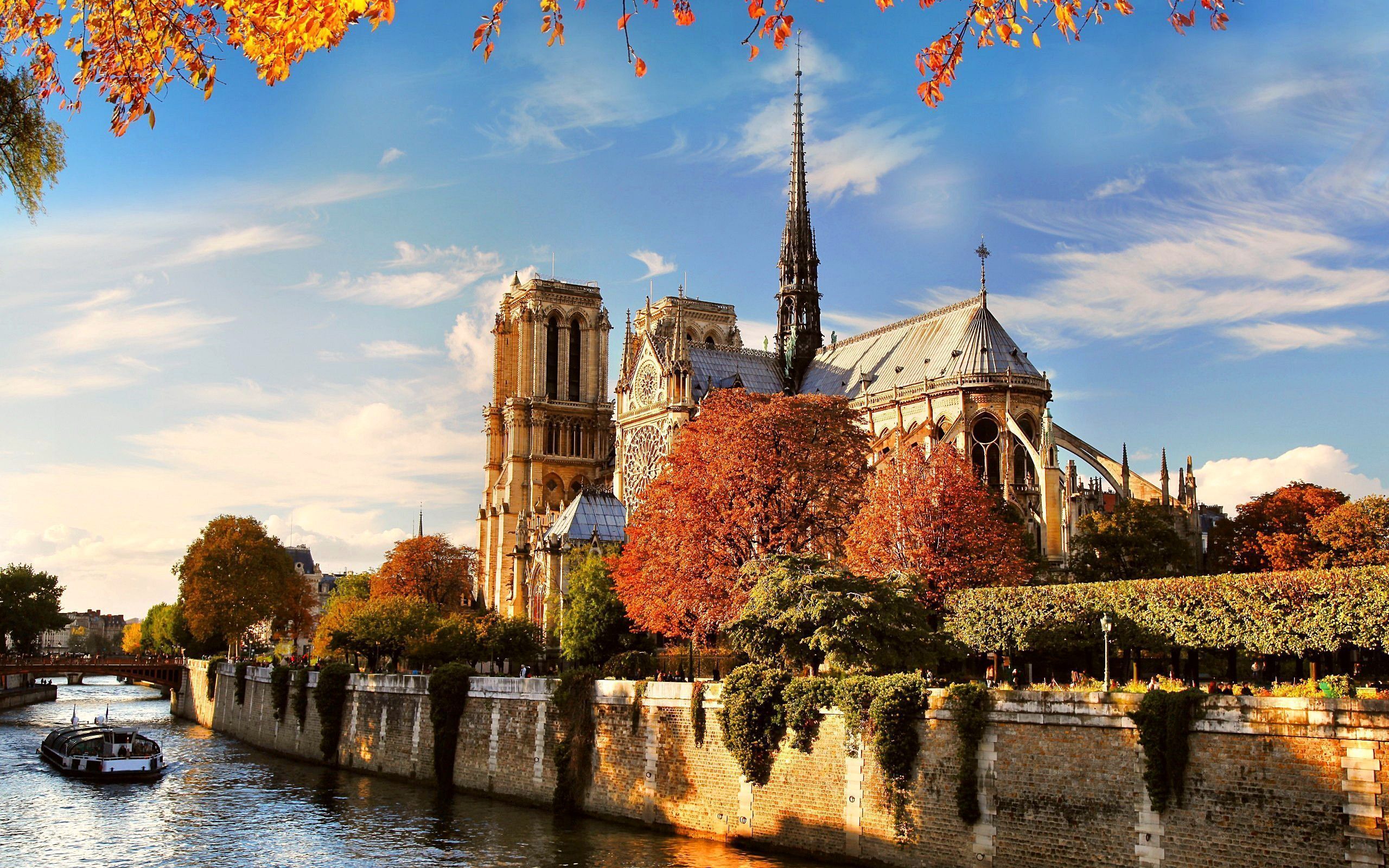 Cattedrale Notre Dame Parigi autunno, NCAA football, 2560x1600 2K, Monitor Gaming