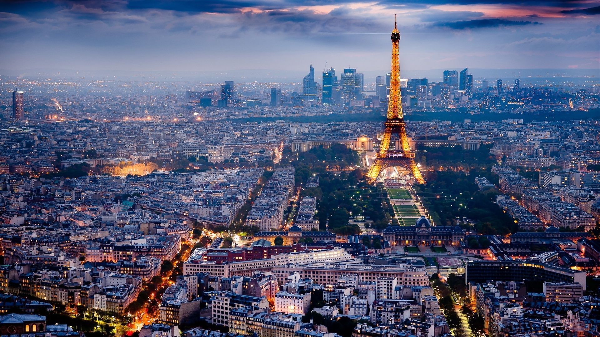 Torre Eiffel skyline Parigi notte, 1920x1080 1080p, Desktop