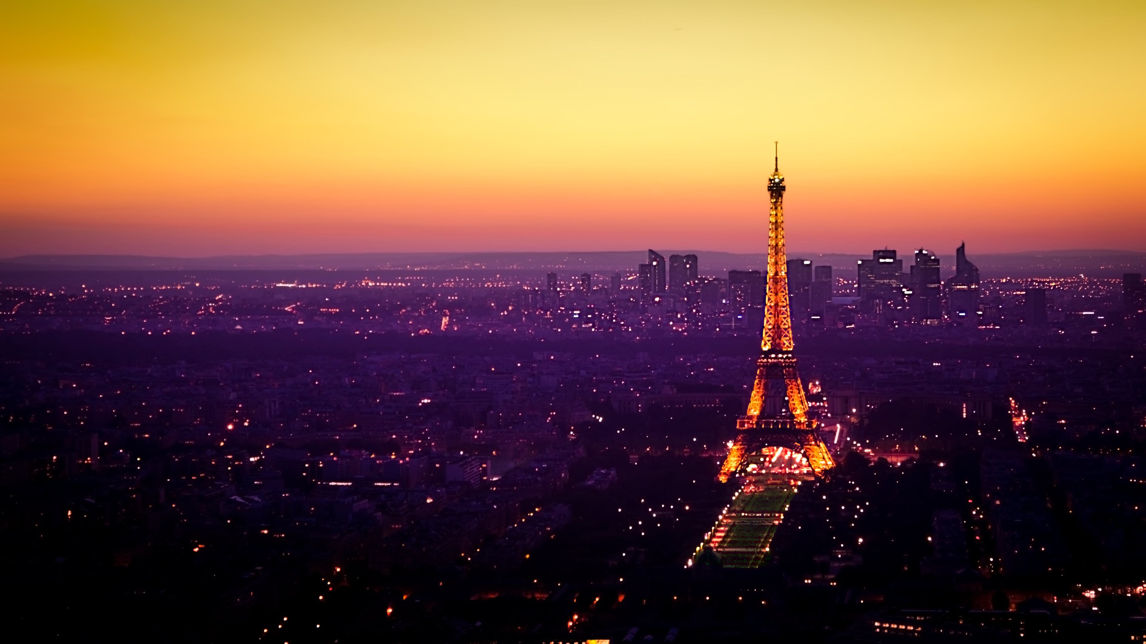 Torre Eiffel al tramonto, monumento, 3840x2160 Ultra HD, 4K TV