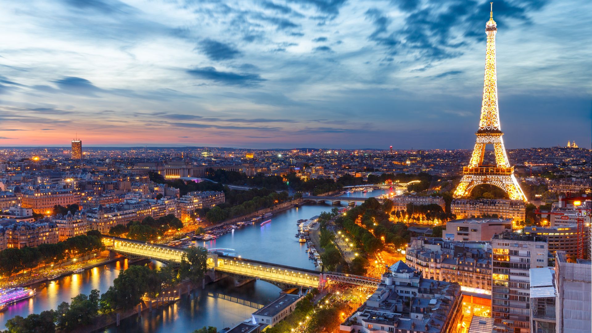 Torre Eiffel Parigi notturna, 1920x1080 Full HD 1080p, Desktop