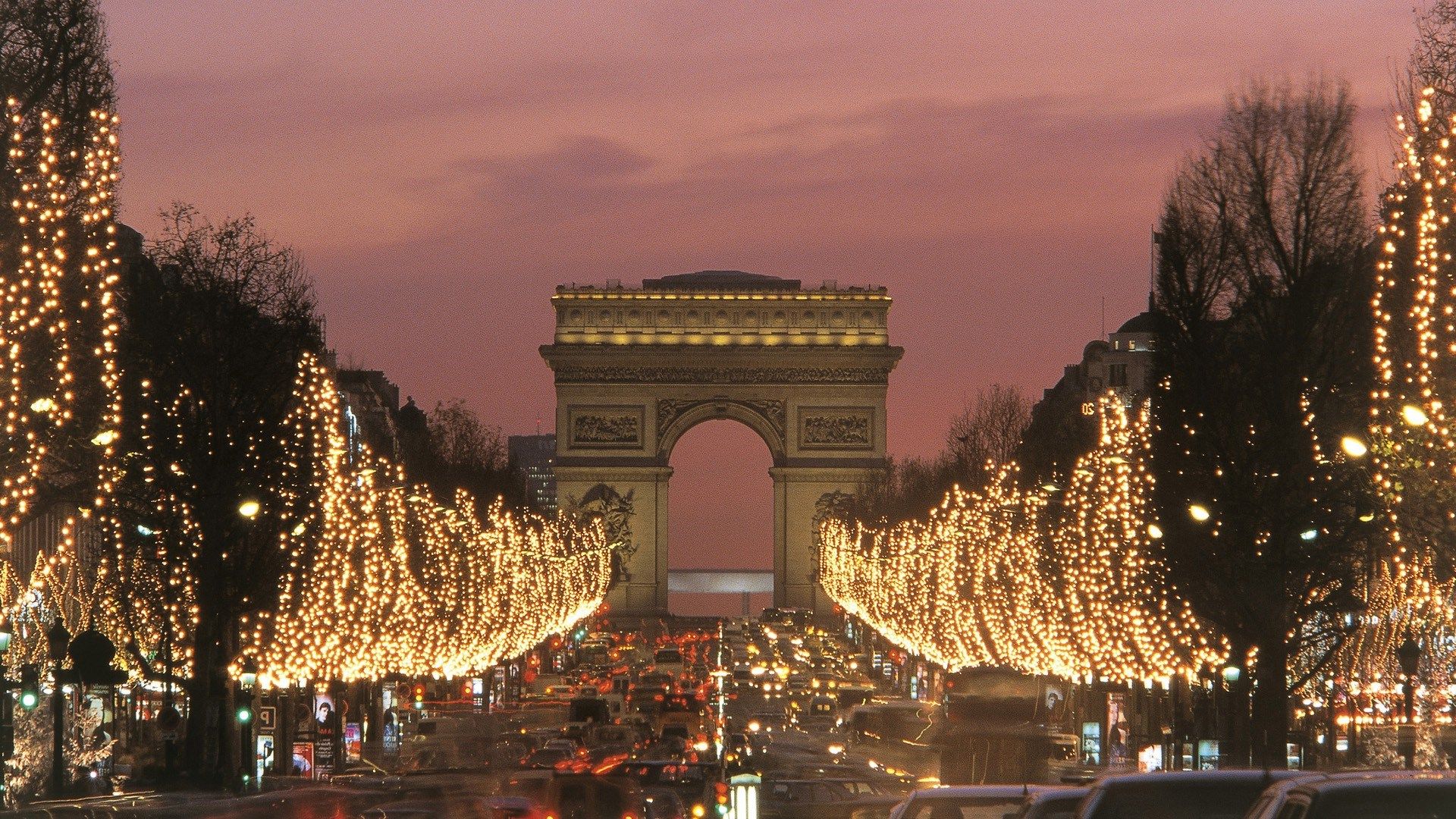 Arco di Trionfo Parigi sera, 1920x1080 1080p, Desktop