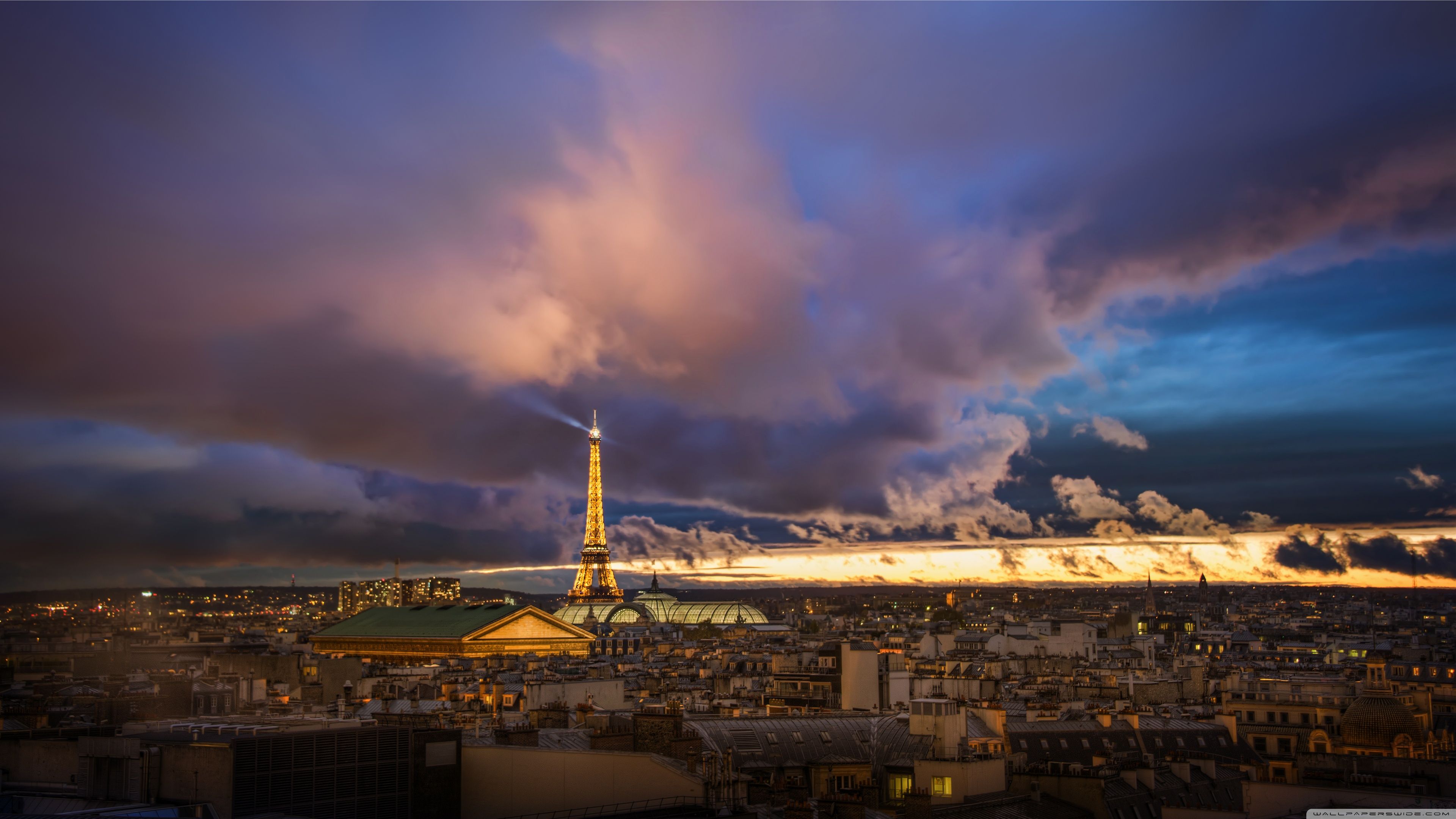 Torre Eiffel tramonto Parigi, 3840x2160 4K Ultra HD, Monitor 4K