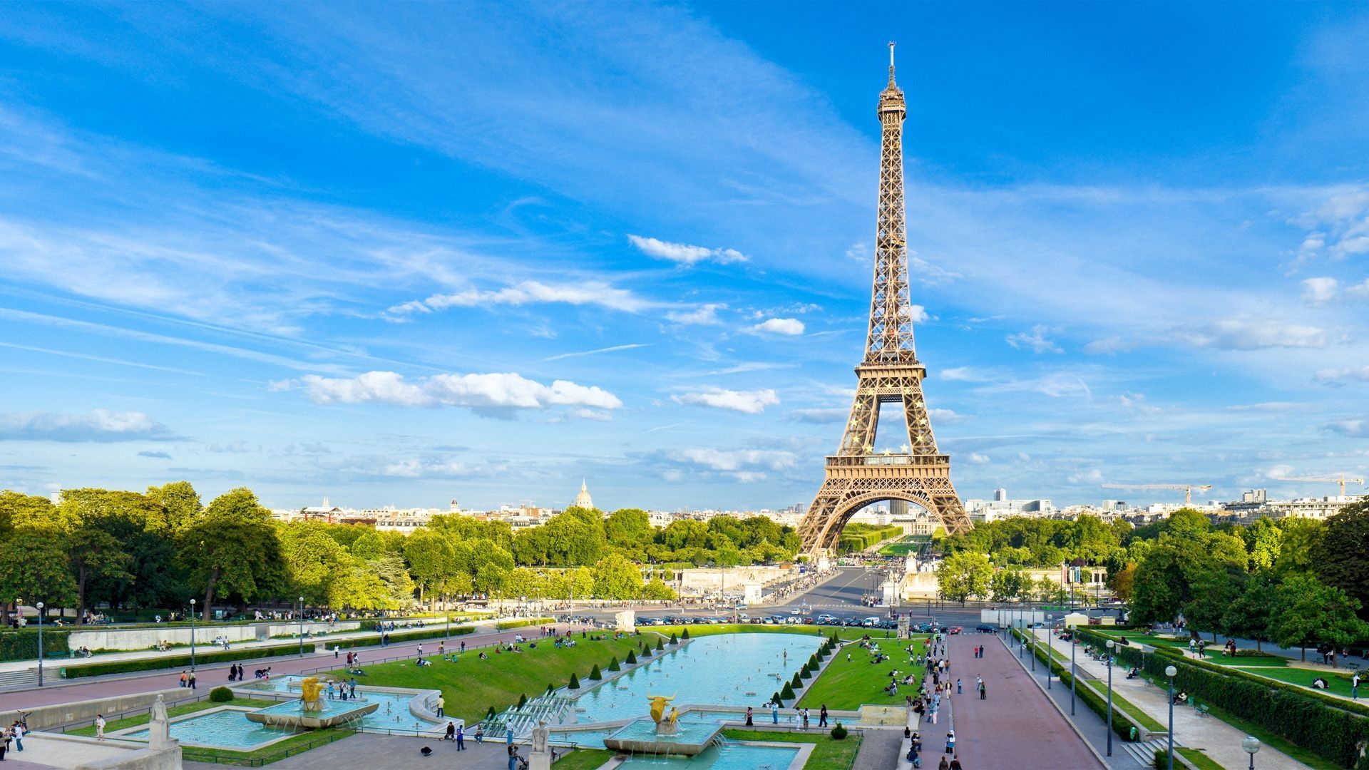 Torre Eiffel giardini Parigi, 1920x1080 Full HD, PC