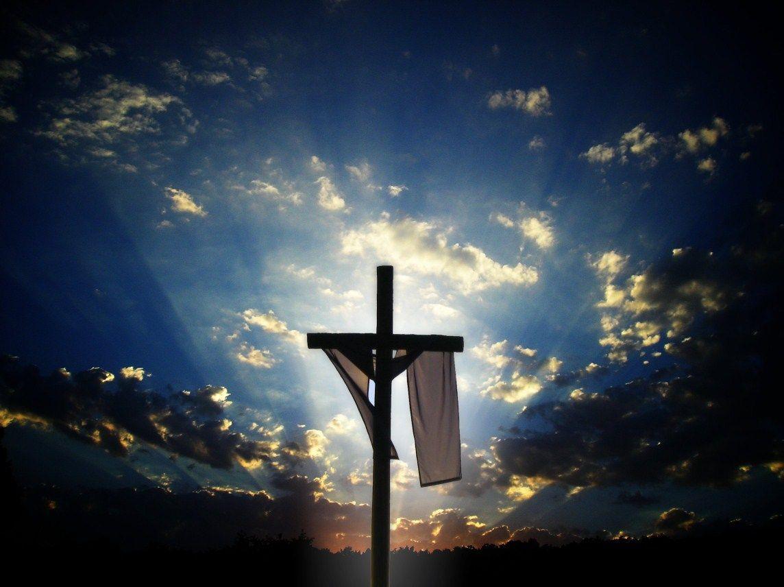Croce silhouette con luce divina, 1144x856 HD, Desktop