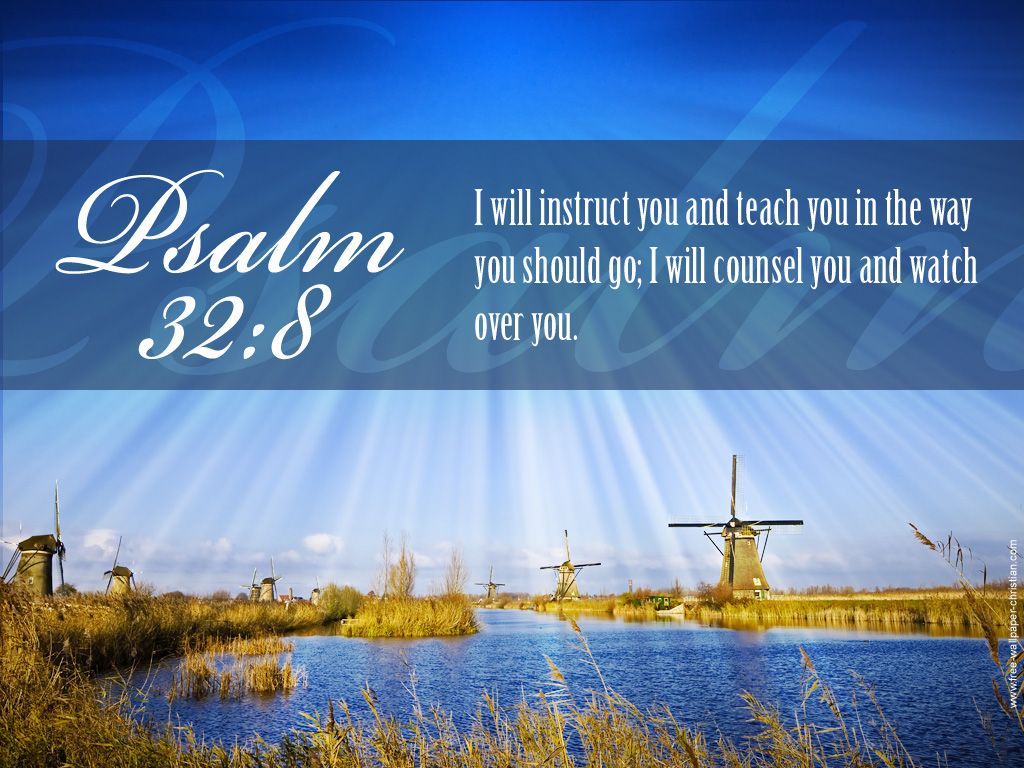 Mulini a vento con versetto Salmo 32:8, 1024x768 HD, Desktop