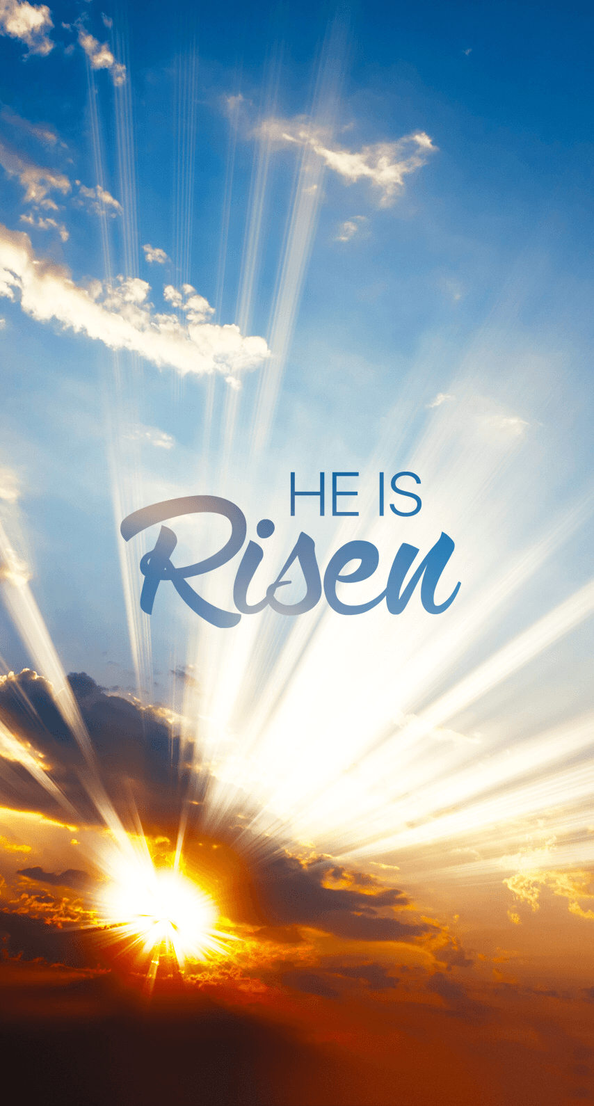 Alba con raggi di luce, He is Risen, 854x1590 Verticale, Mobile