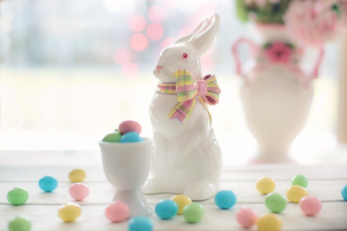Coniglietto ceramica bianca Pasqua, 1200x800 HD, Desktop