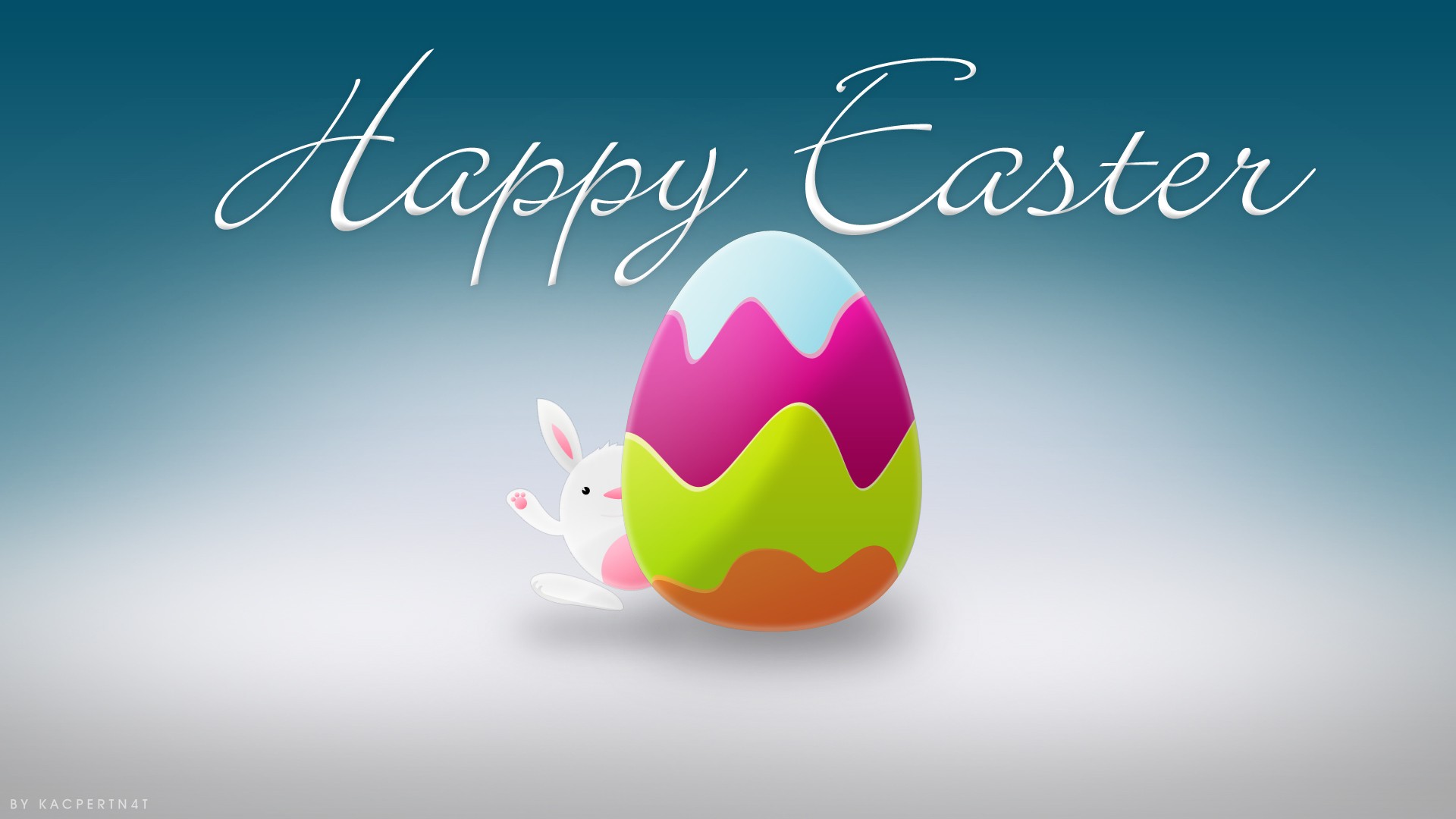 Uovo colorato con coniglietto Pasqua, 1920x1080 Full HD, Desktop