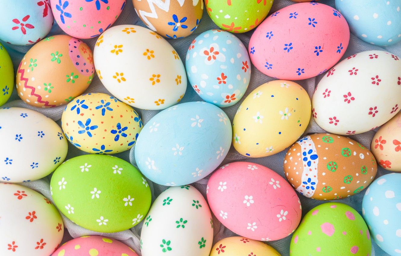 Uova di Pasqua decorate colorate, 1332x850 720p, PC