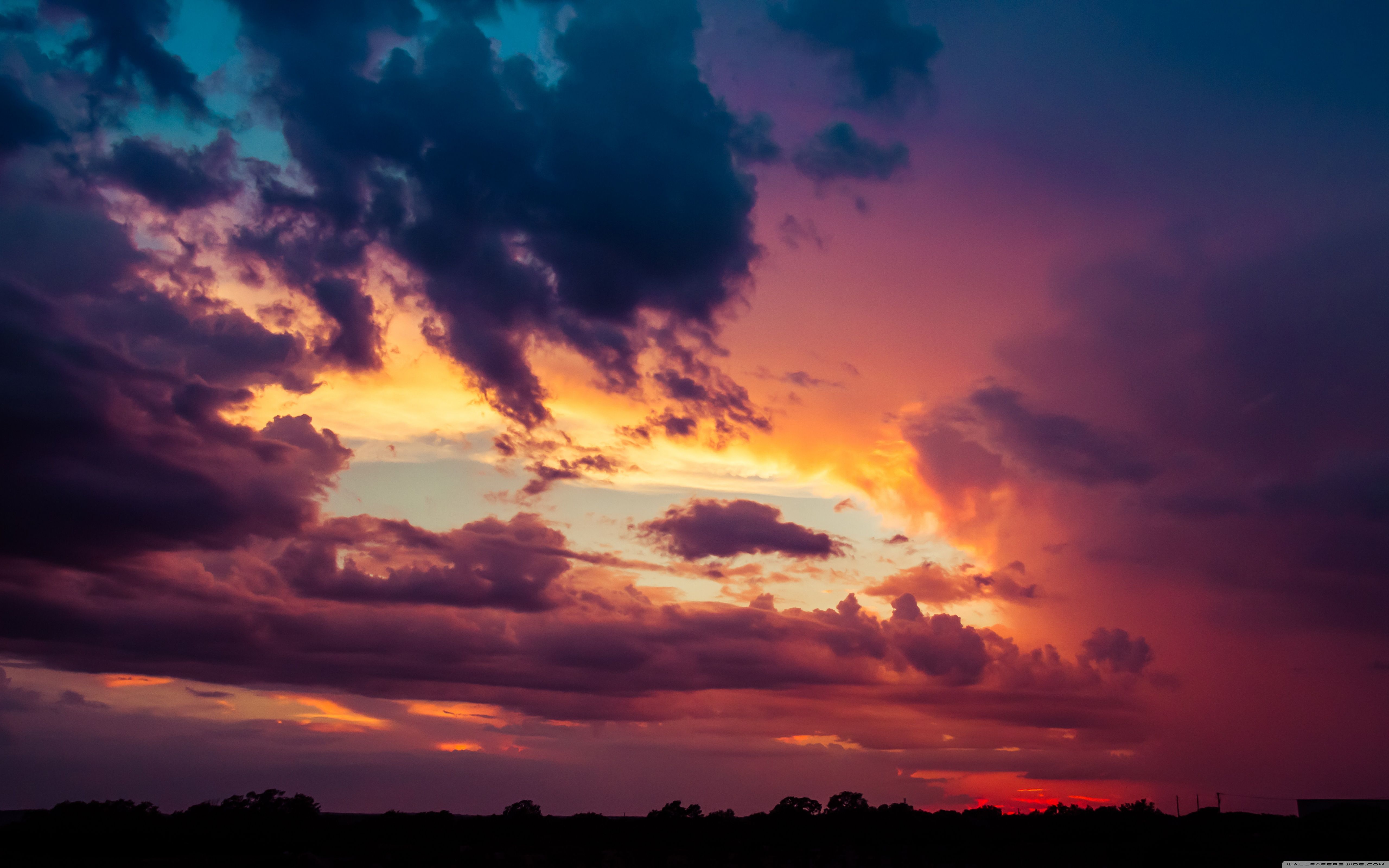 Nuvole al tramonto arancione viola, 5120x3200 4K Ultra HD, Desktop
