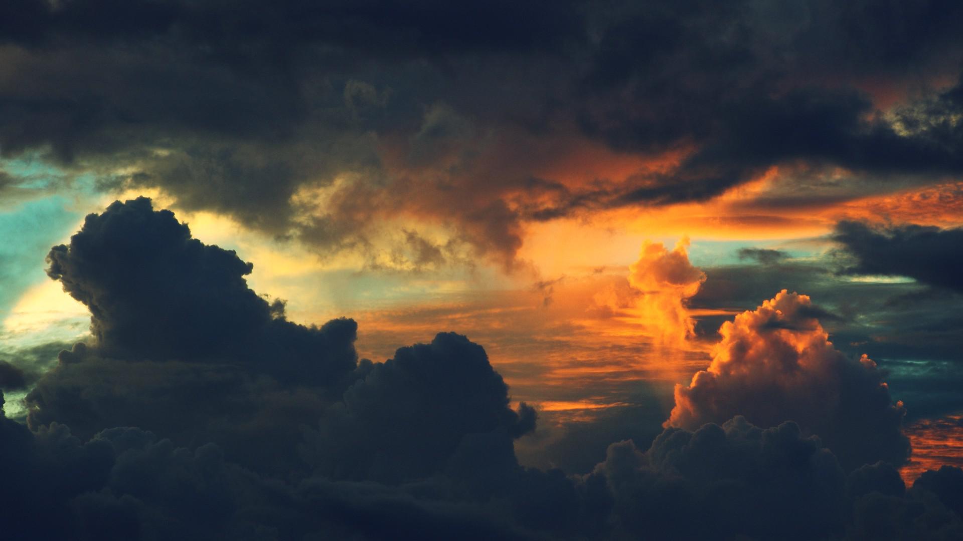 Nuvole scure al tramonto, 1920x1080 1080p, PC