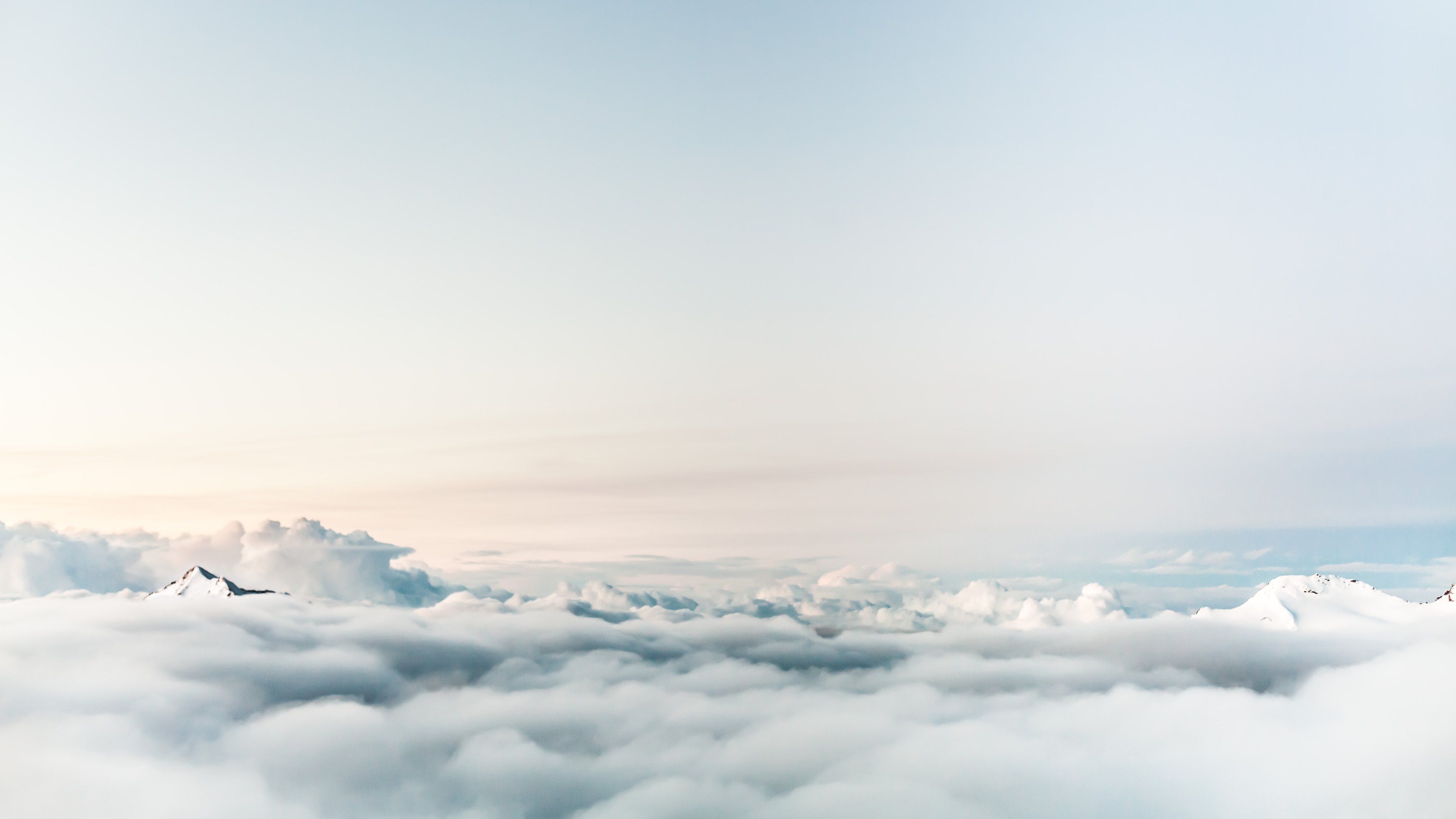 Nuvole bianche cielo pastello, 3840x2160 4K, PC Desktop