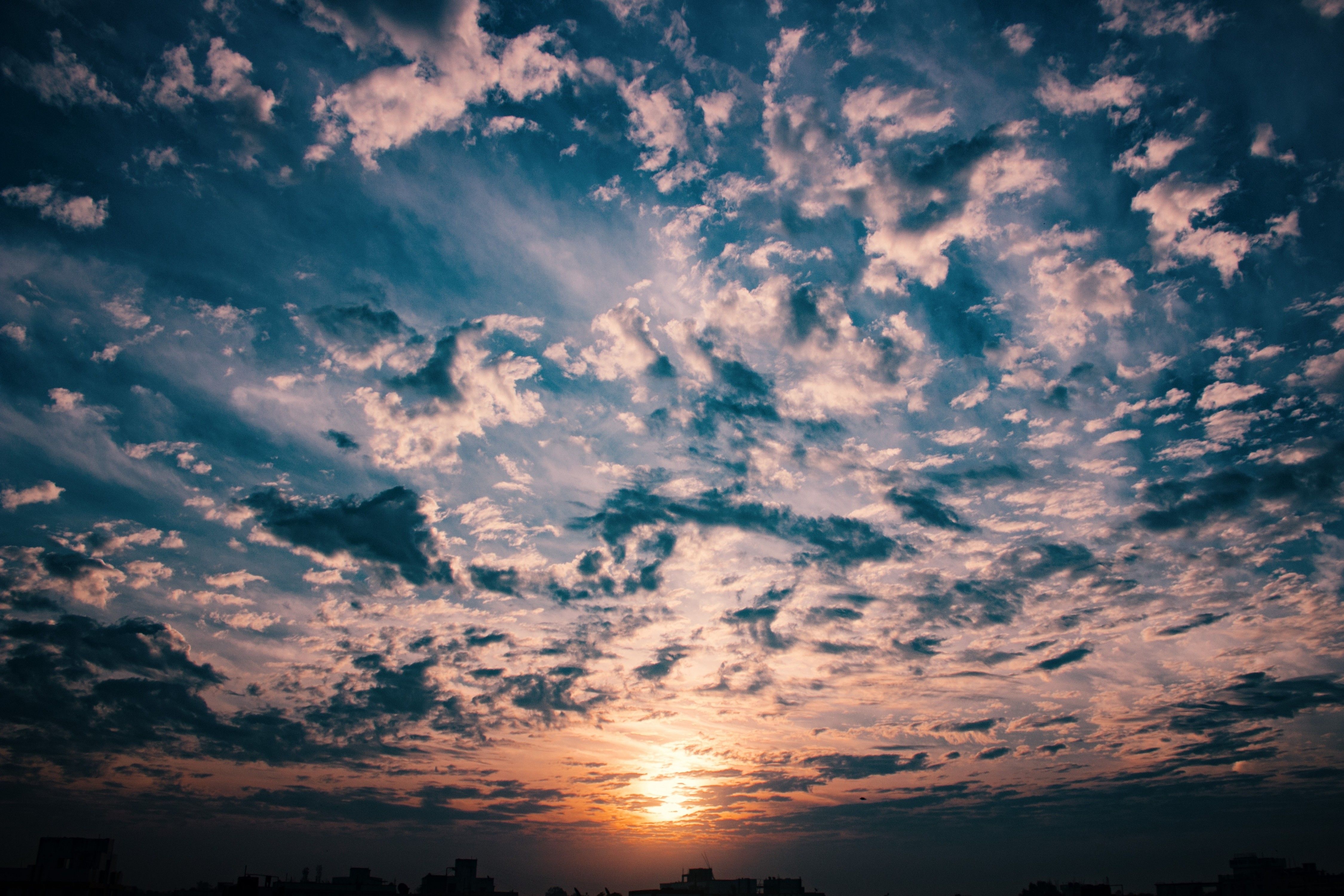 Tramonto con nuvole nel cielo, 4500x3000 4K, PC Desktop