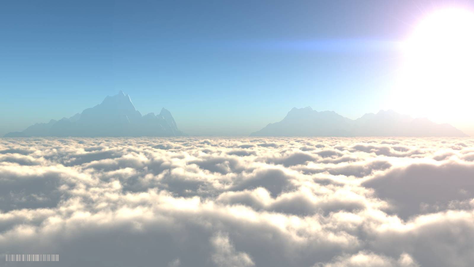 Cielo sopra nuvole con montagne, 1600x900 HD, Desktop