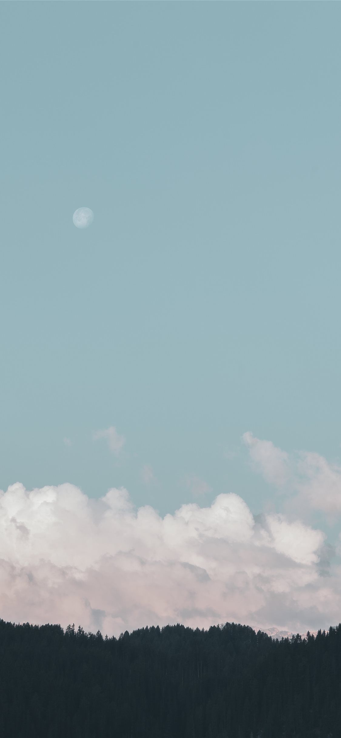 Nuvole pastello con luna, 1125x2436 Full HD Verticale, Smartphone