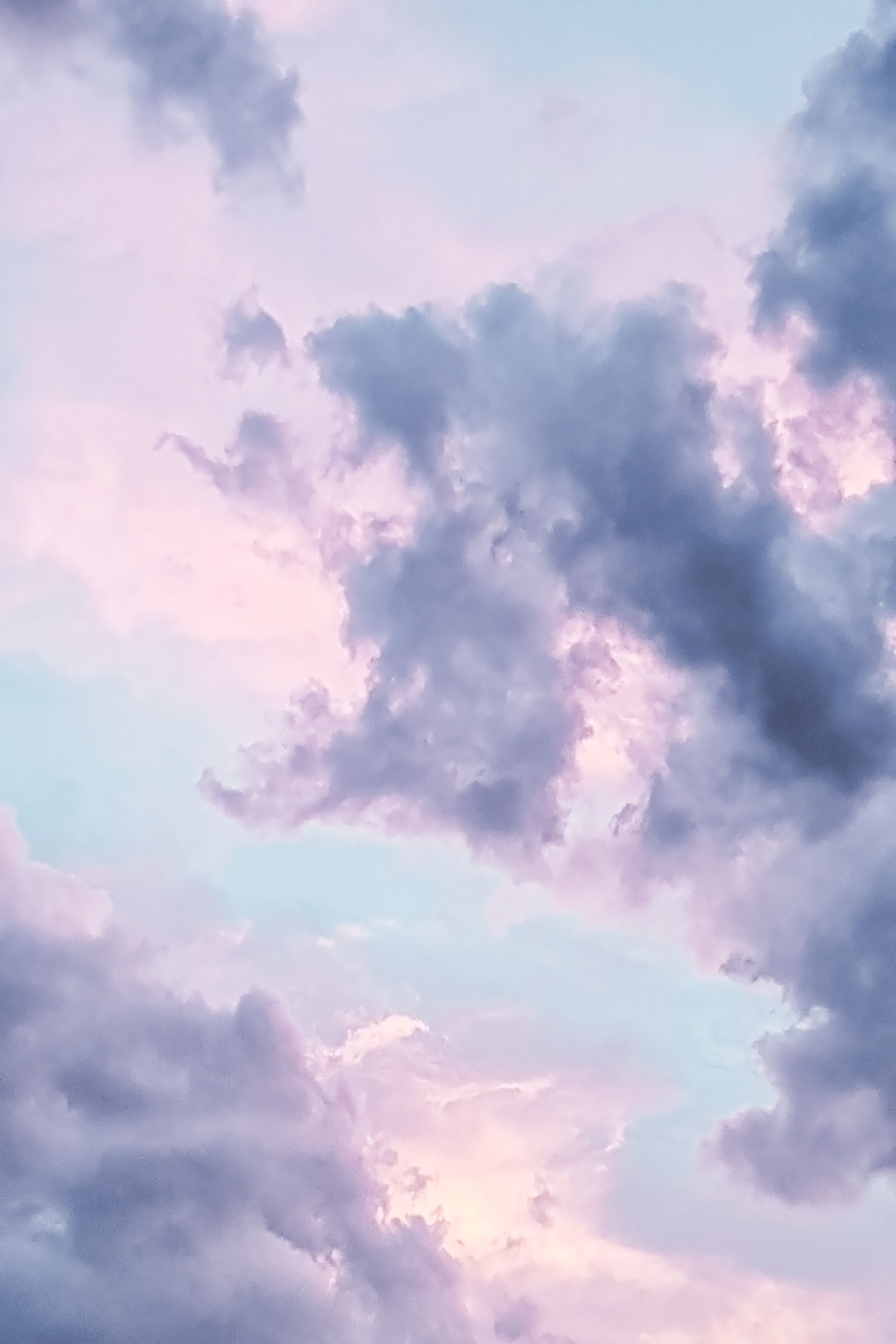 Nuvole pastello cielo rosa, 2432x3648 Full HD Verticale, Smartphone