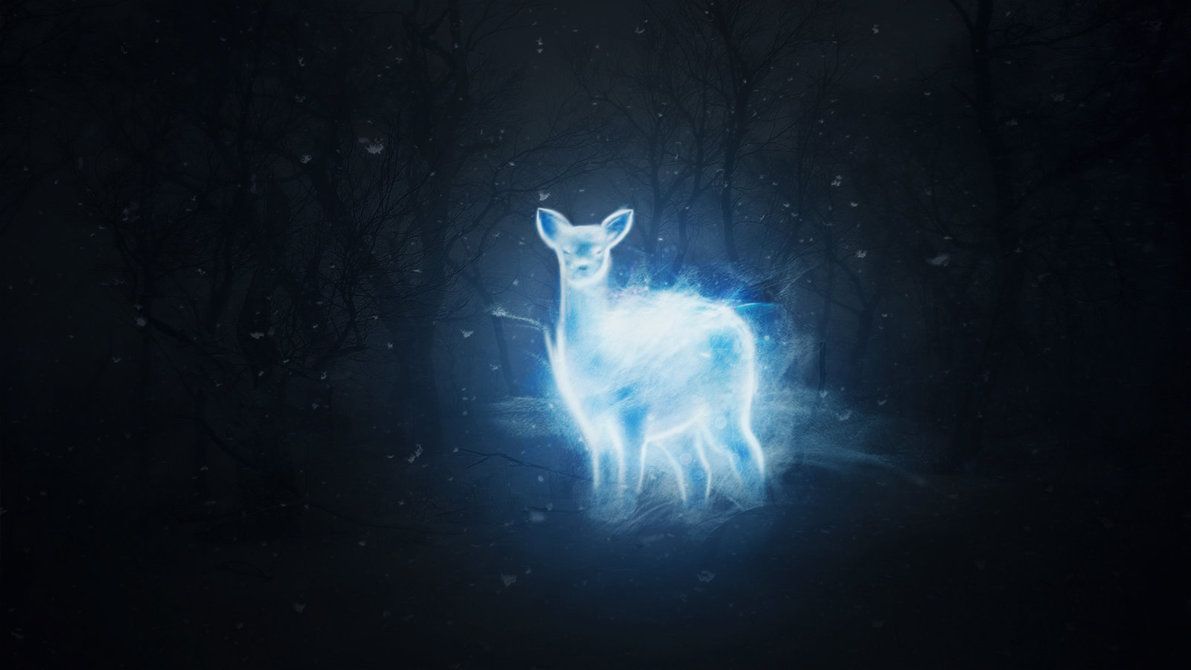 Cervo Patronus luminoso blu, 1191x670 HD, iMac