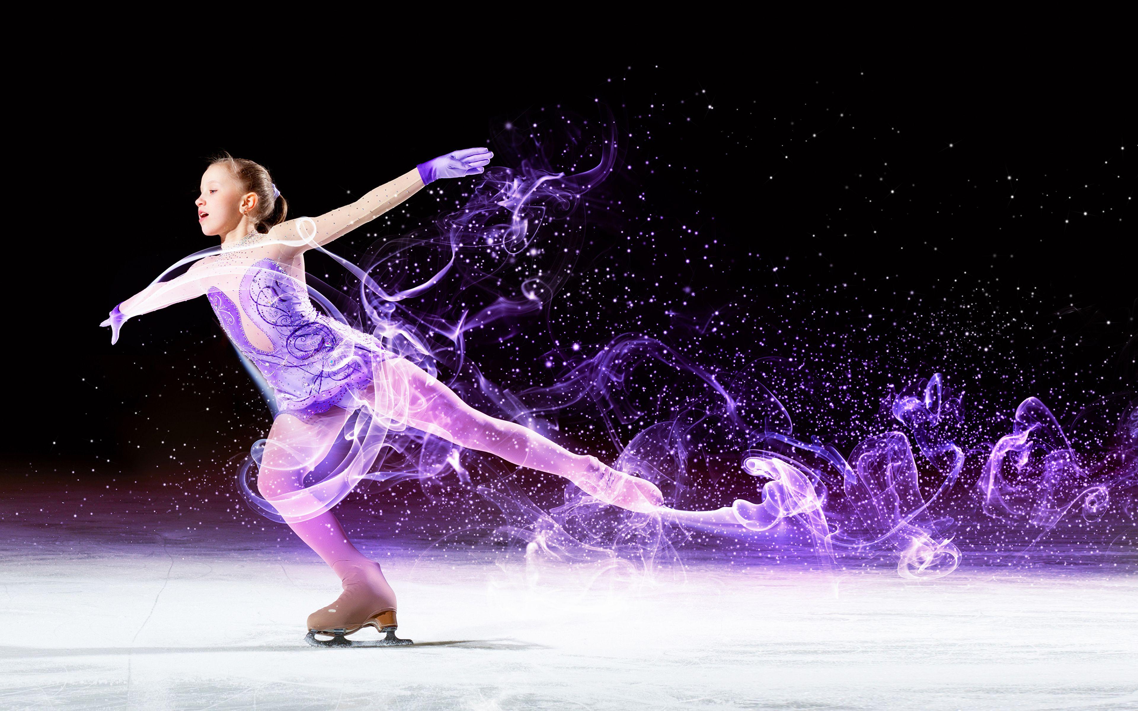 Pattinatrice artistica effetto viola, 3840x2400 Ultra HD, 4K TV