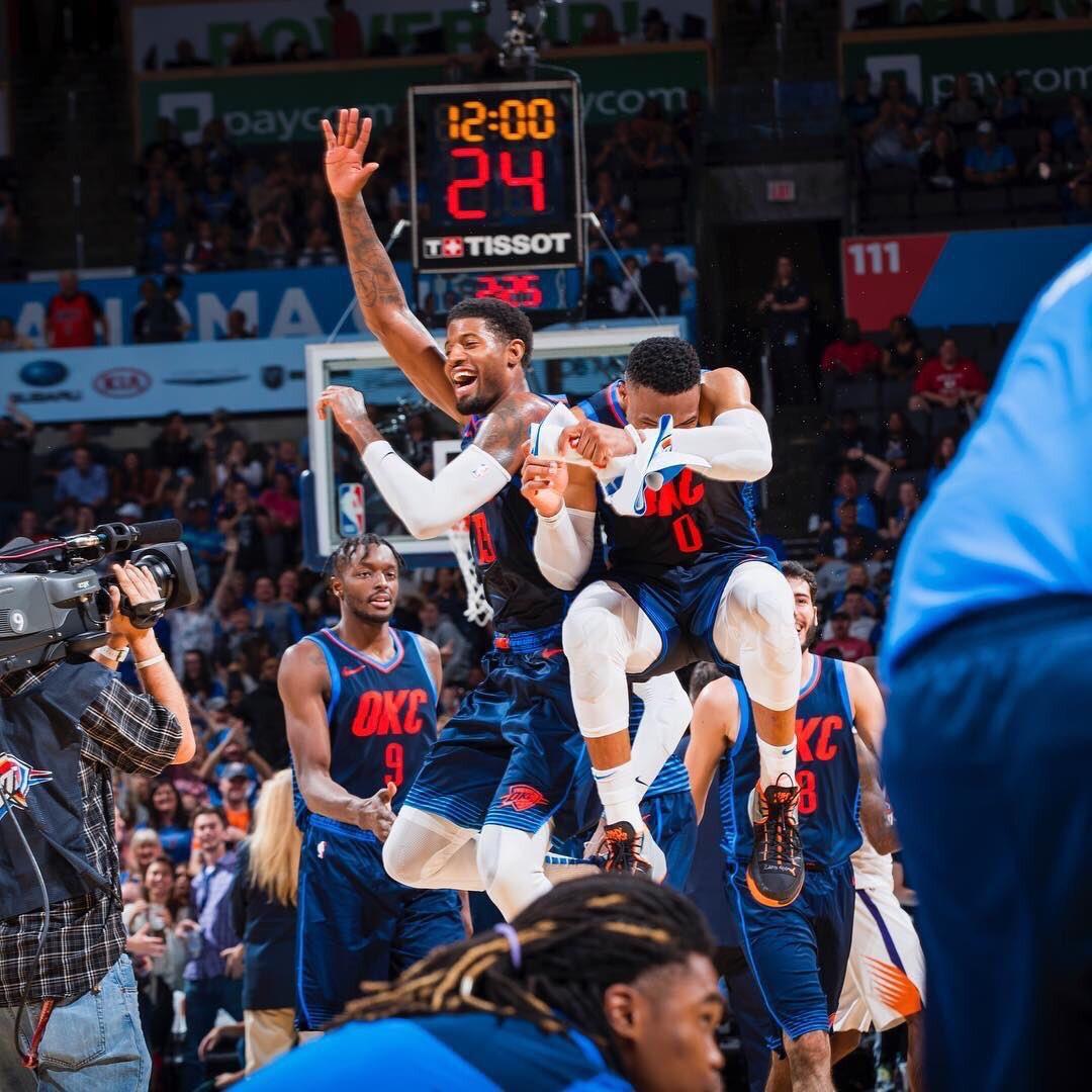 Giocatori NBA Thunder esultano, basket americano, 1080x1080 HD, Desktop