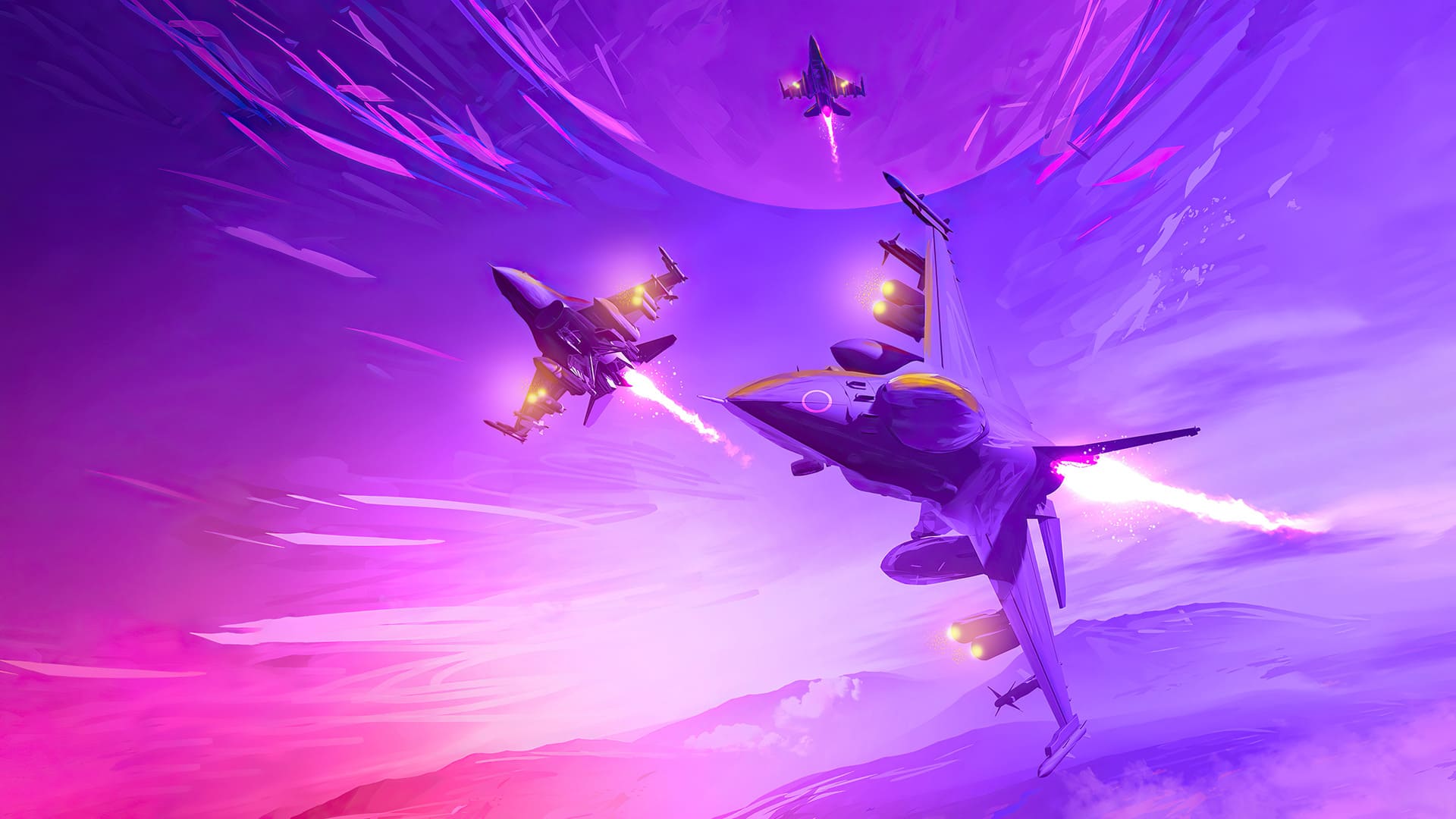 Jet da combattimento viola futuristico, sfondi per PC, 1920x1080 Full HD, PC Desktop
