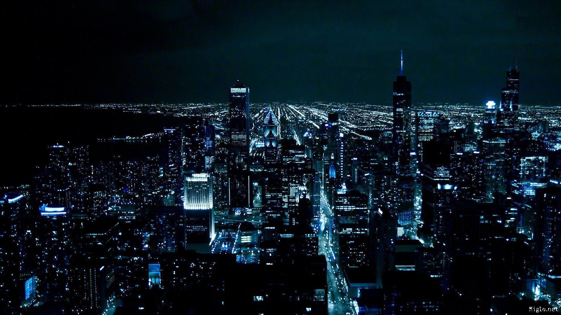 Skyline città notturna, sfondi per PC, 1920x1080 Full HD 1080p, PC