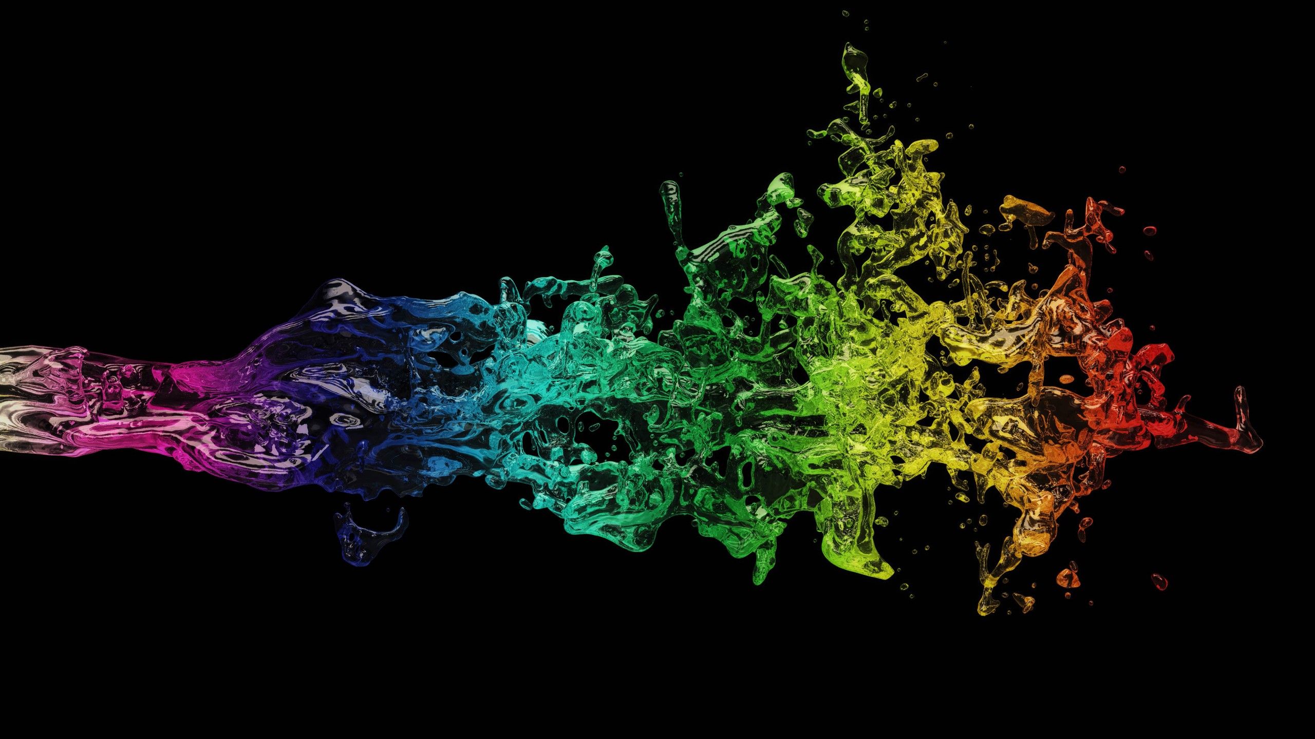 Splash di colori arcobaleno astratto, sfondi per PC, 2560x1440 2K, PC Desktop