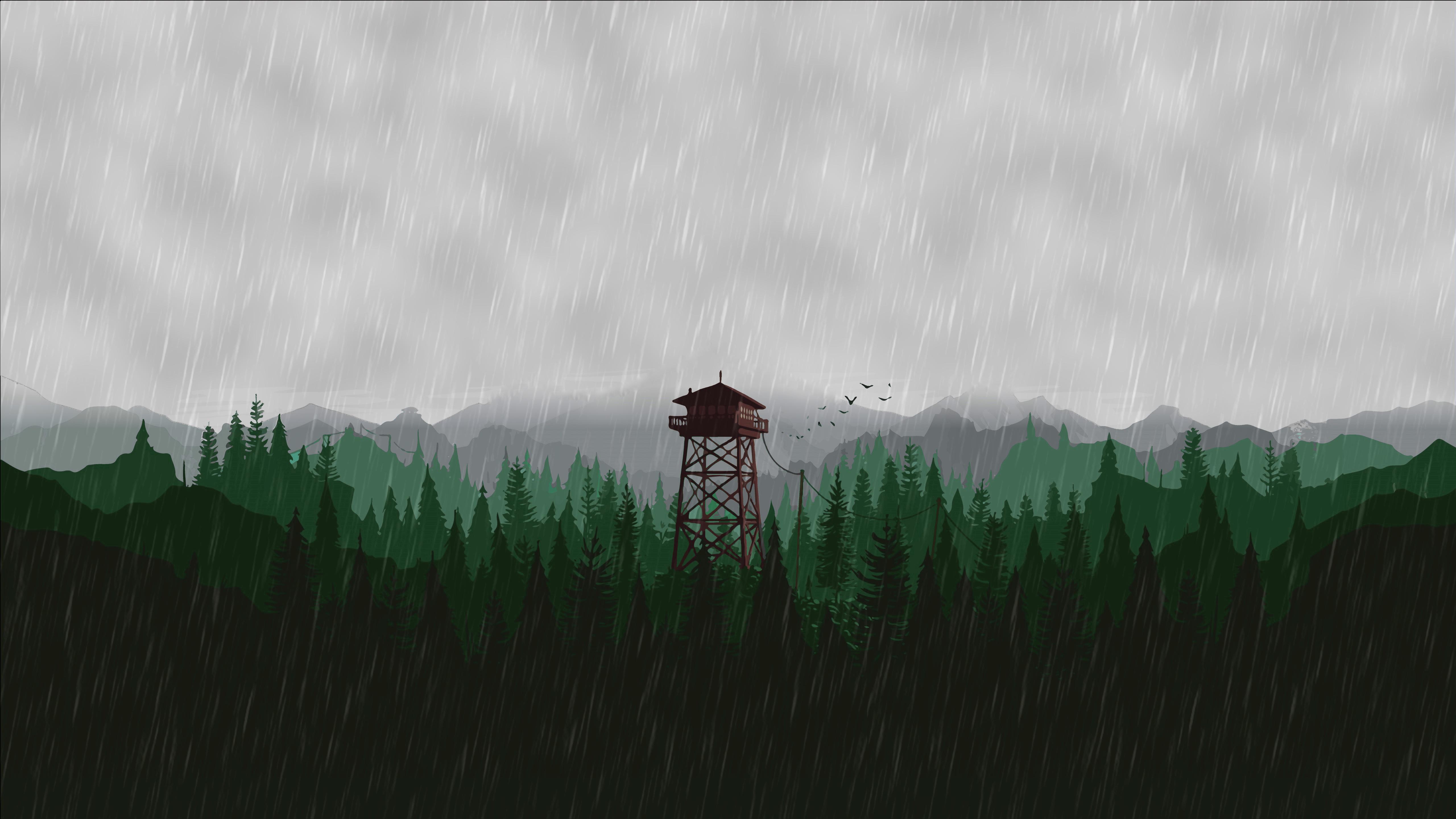 Torre di avvistamento Firewatch, foresta, Wyoming, sfondi per PC, 5120x2880 5K, PC