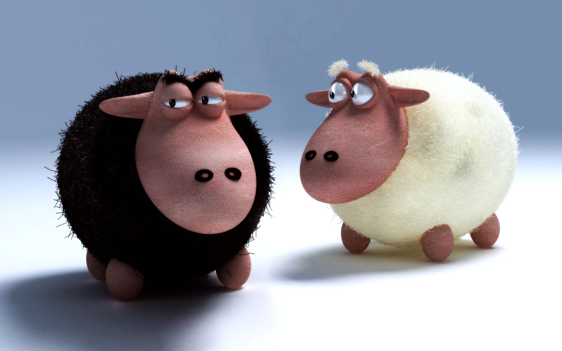Pecora nera e pecora bianca 3D, 1920x1200 Full HD+ WUXGA, PC Desktop